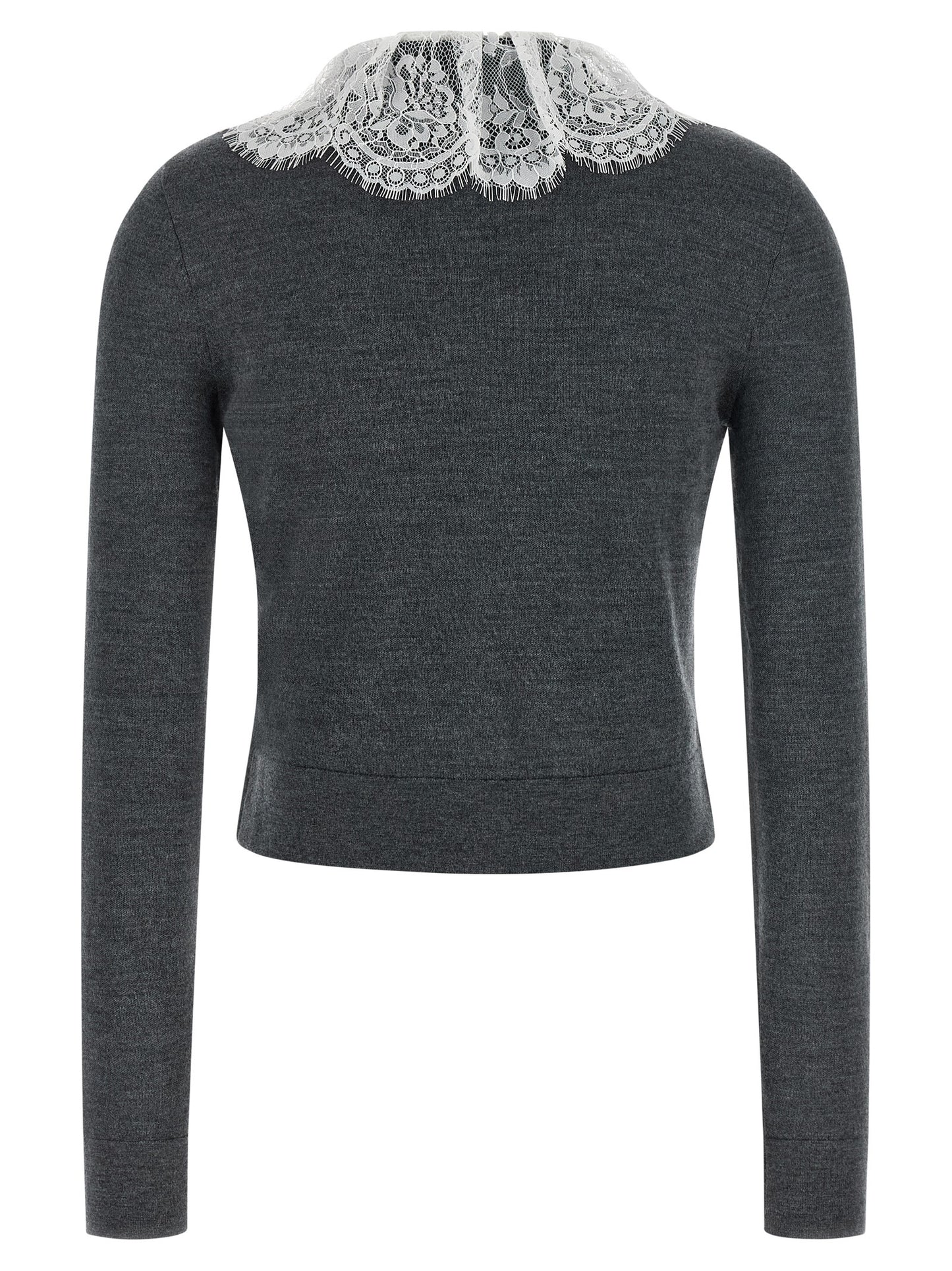 Cardigan by Self-Portrait for women in wool gray showcases a luxurious silhouette, meticulously detailed with a sophisticated and for a refined finish.