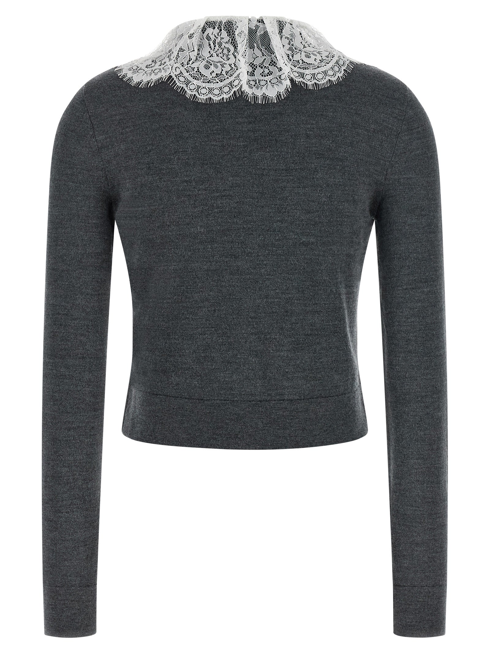 Cardigan by Self-Portrait for women in wool gray showcases a luxurious silhouette, meticulously detailed with a sophisticated and for a refined finish.