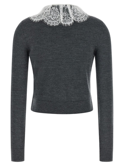 Cardigan by Self-Portrait for women in wool gray showcases a luxurious silhouette, meticulously detailed with a sophisticated and for a refined finish.