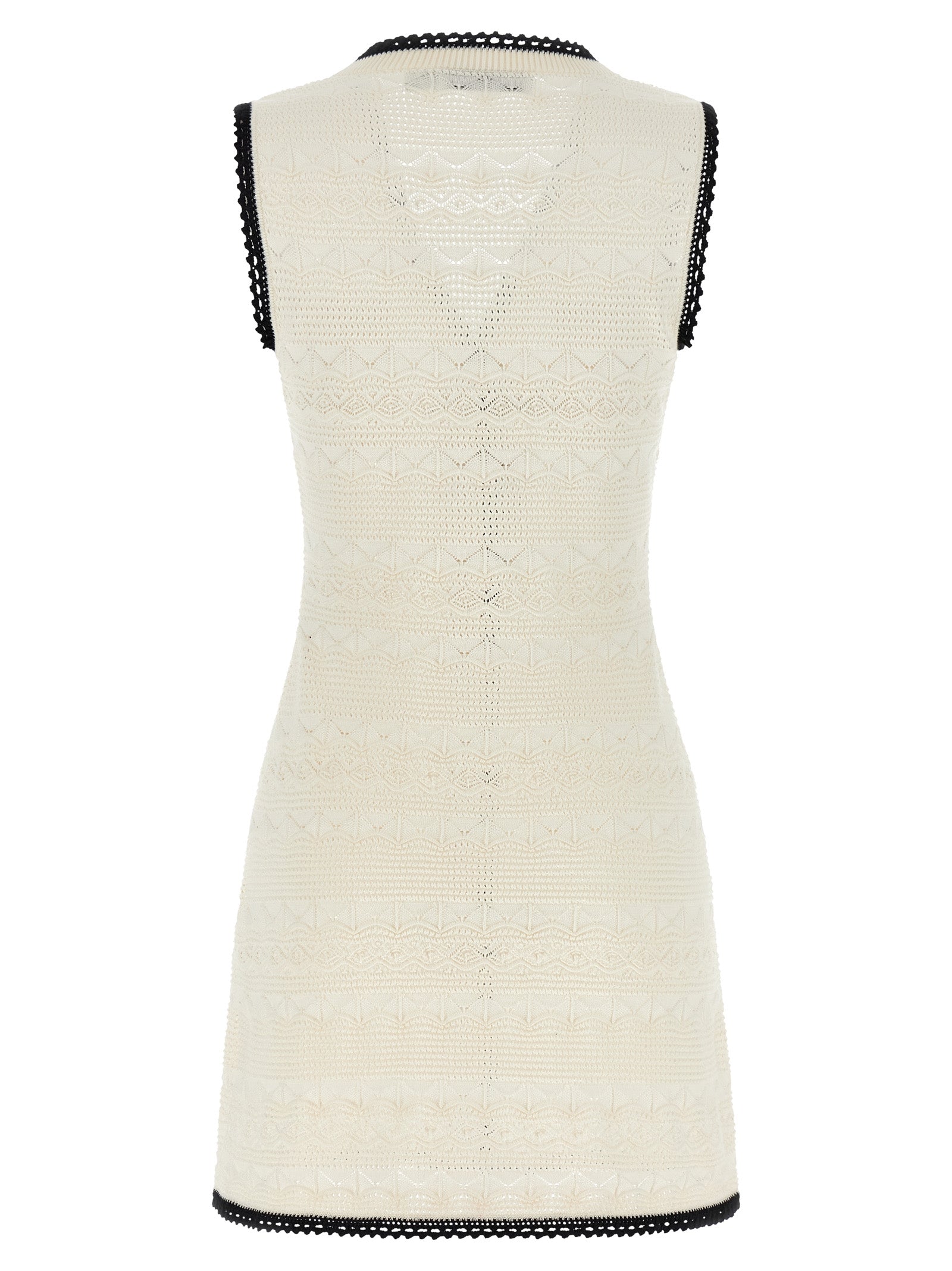 Dress by Self-Portrait for women in stretch polyamide polyester cotton bicolour, black, white & floral features an eye catching silhouette with a sophisticated v-neck neckline, elegant , and a refined short mini for a eye catching aesthetic.