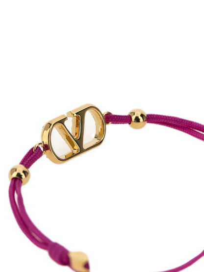 This Bracelet by Valentino Garavani for women in cotton and multicolor showcases a exquisite silhouette, highlighting the intricate cord bracelet design from the Essence V Logo Women's Cord Polyester Leather Bracelet collection for a exquisite aesthetic.