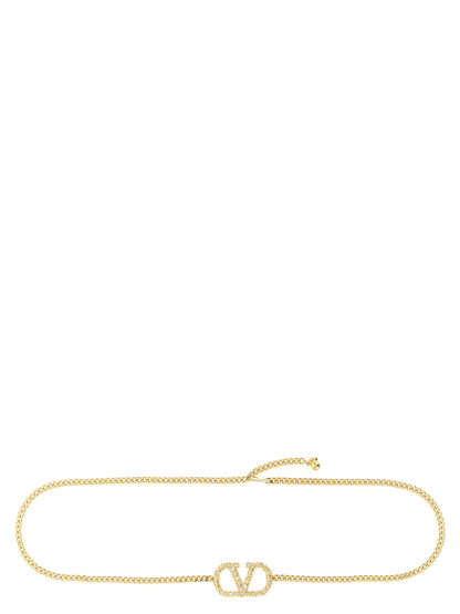 Belt by Valentino Garavani for women in brass gold & signature presents a artisanal silhouette from the V Logo Brass Belt collection, showcasing an artisanal design and refined craftsmanship for a artisanal look.