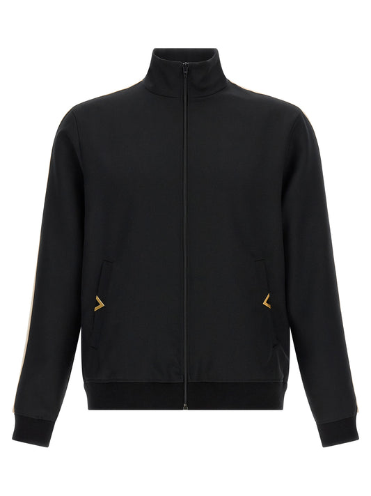 Sweatshirt by Valentino Garavani for men in polyester black & signature features an enviable silhouette, showcasing a premium long-sleeve and refined turtle neckline for a truly enviable finish.