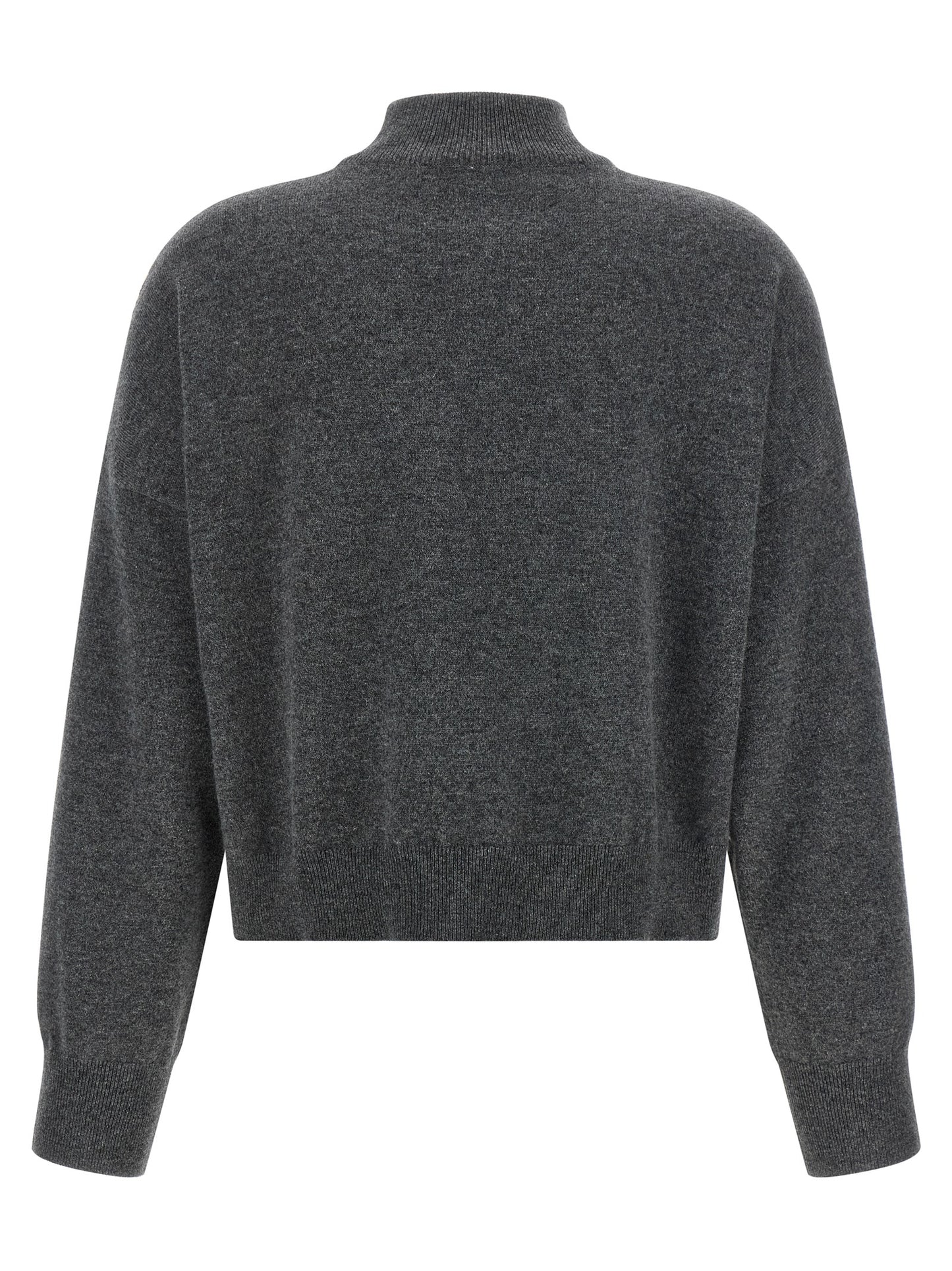 Cardigan by Brunello Cucinelli for women in cashmere & sequins gray & patterned presents a textural silhouette, artfully finished with a textural turtle neckline and for a sophisticated, textural look.
