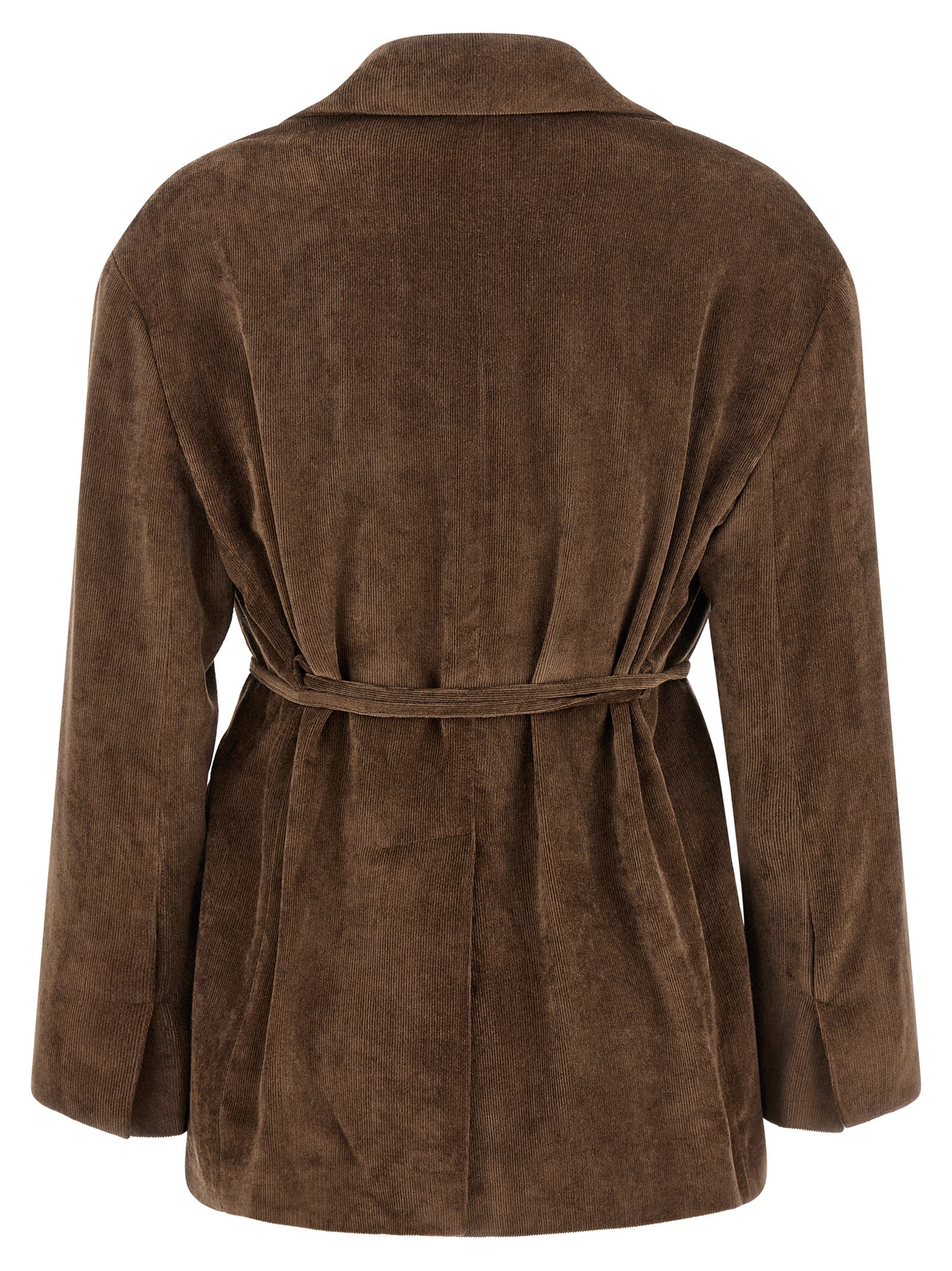 Blazer by Brunello Cucinelli for women in cashmere viscose velvet brown features an sartorial silhouette, showcasing a sophisticated and sartorial for a truly sartorial finish.