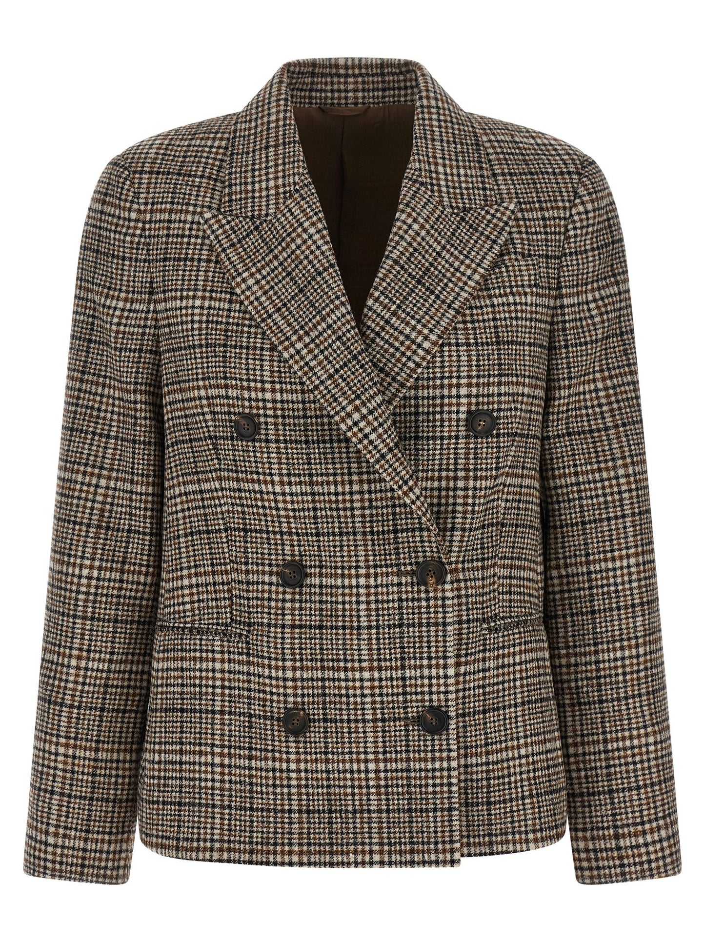 Blazer by Brunello Cucinelli for women in alpaca wool cashmere polyamide leather beige features an crisp silhouette with sophisticated and a crisp for a truly crisp finish.