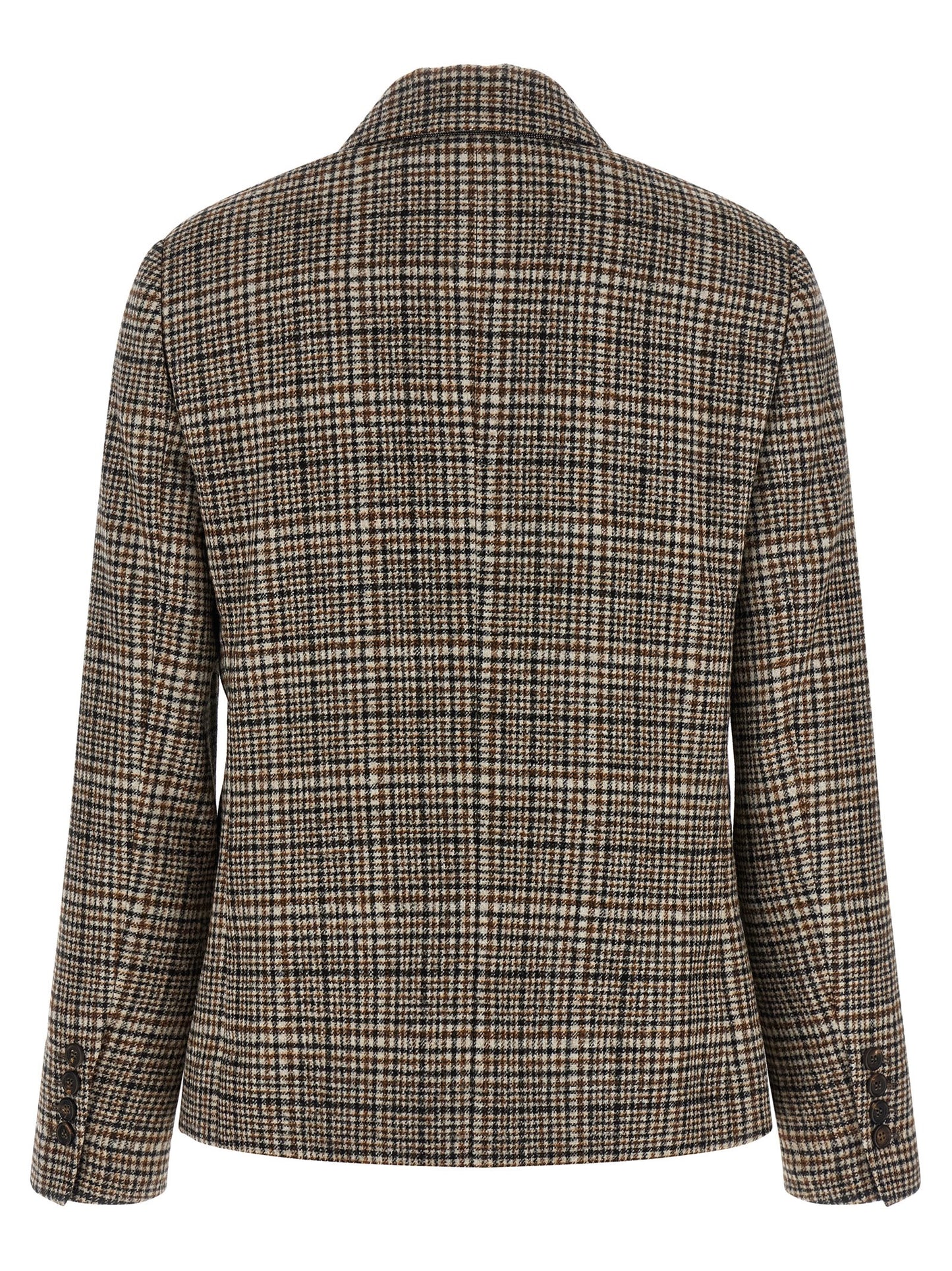 Blazer by Brunello Cucinelli for women in alpaca wool cashmere polyamide leather beige showcases a discerning silhouette, elegantly detailed with a sophisticated and premium for a truly discerning finish.