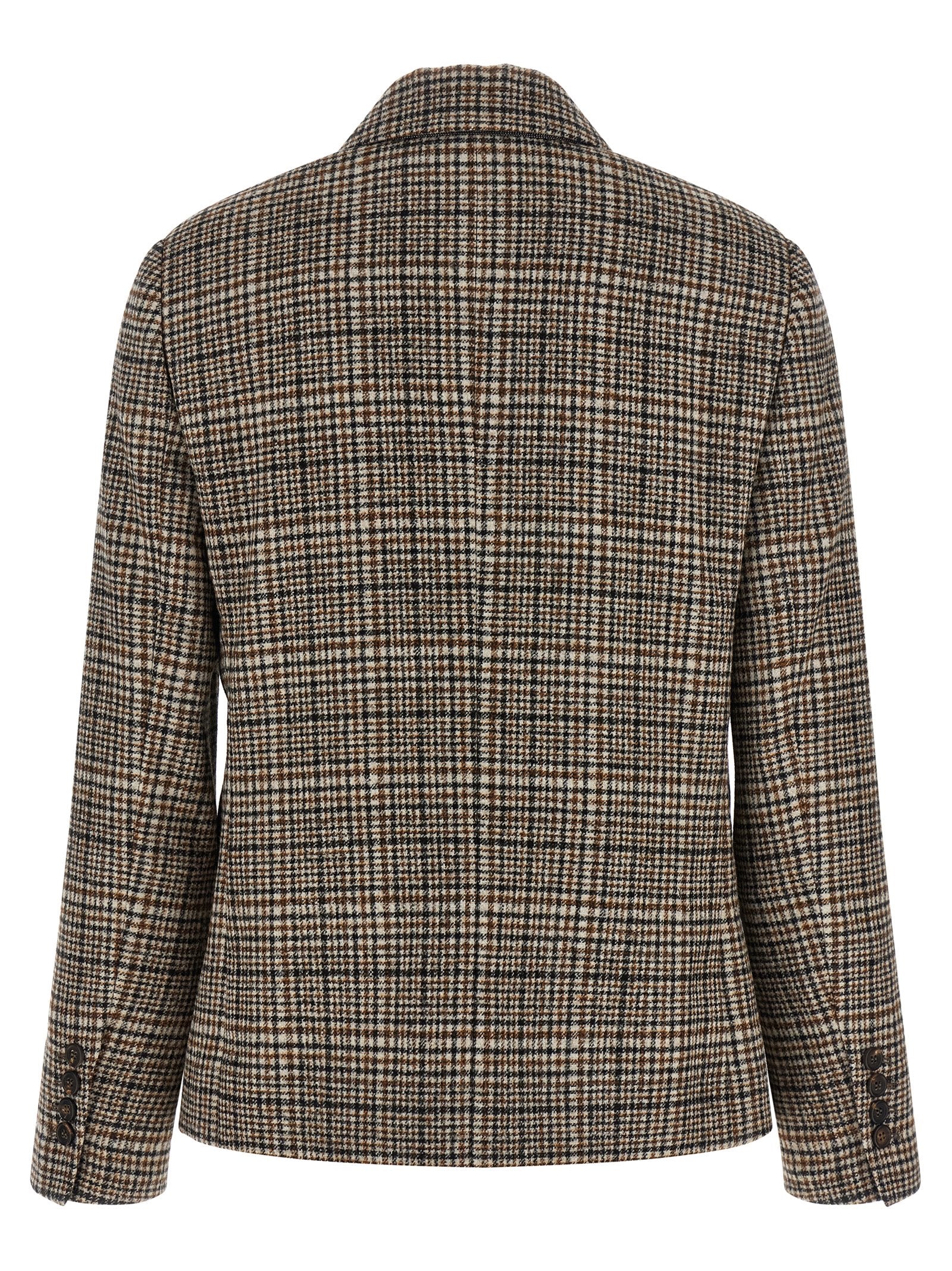 Blazer by Brunello Cucinelli for women in alpaca wool cashmere polyamide leather beige showcases a discerning silhouette, elegantly detailed with a sophisticated and premium for a truly discerning finish.
