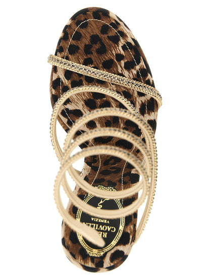Stiletto Sandals by RENE CAOVILLA for women in multicolor & print features an effortlessly chic silhouette from the Women's Silk Satin Viscose & Leather Stiletto Sandals collection, showcasing a effortlessly chic stiletto and elegant .
