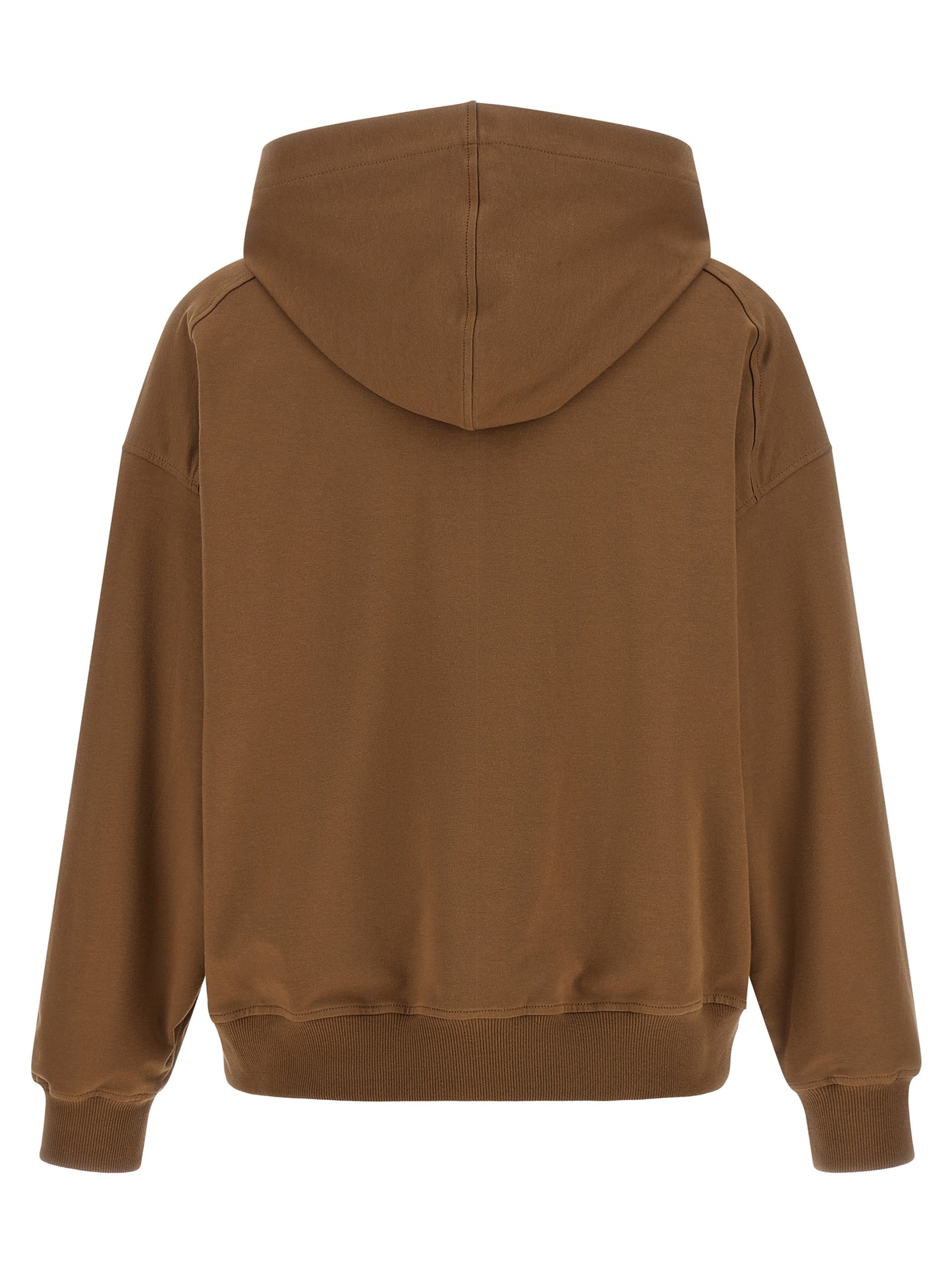 Sweatshirt Hoodie by Brunello Cucinelli for women in stretch cotton brown features an luminous silhouette, showcasing a sophisticated hooded neckline and for a truly luminous look.