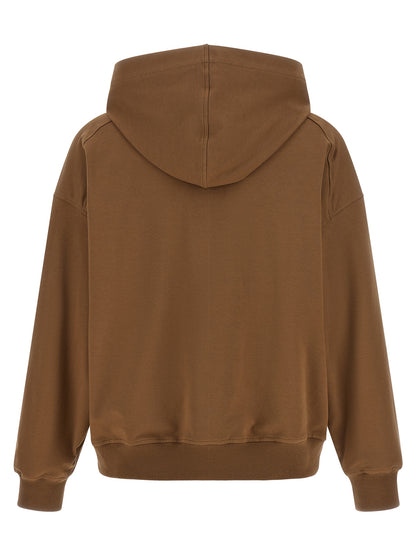 Sweatshirt Hoodie by Brunello Cucinelli for women in stretch cotton brown features an luminous silhouette, showcasing a sophisticated hooded neckline and for a truly luminous look.