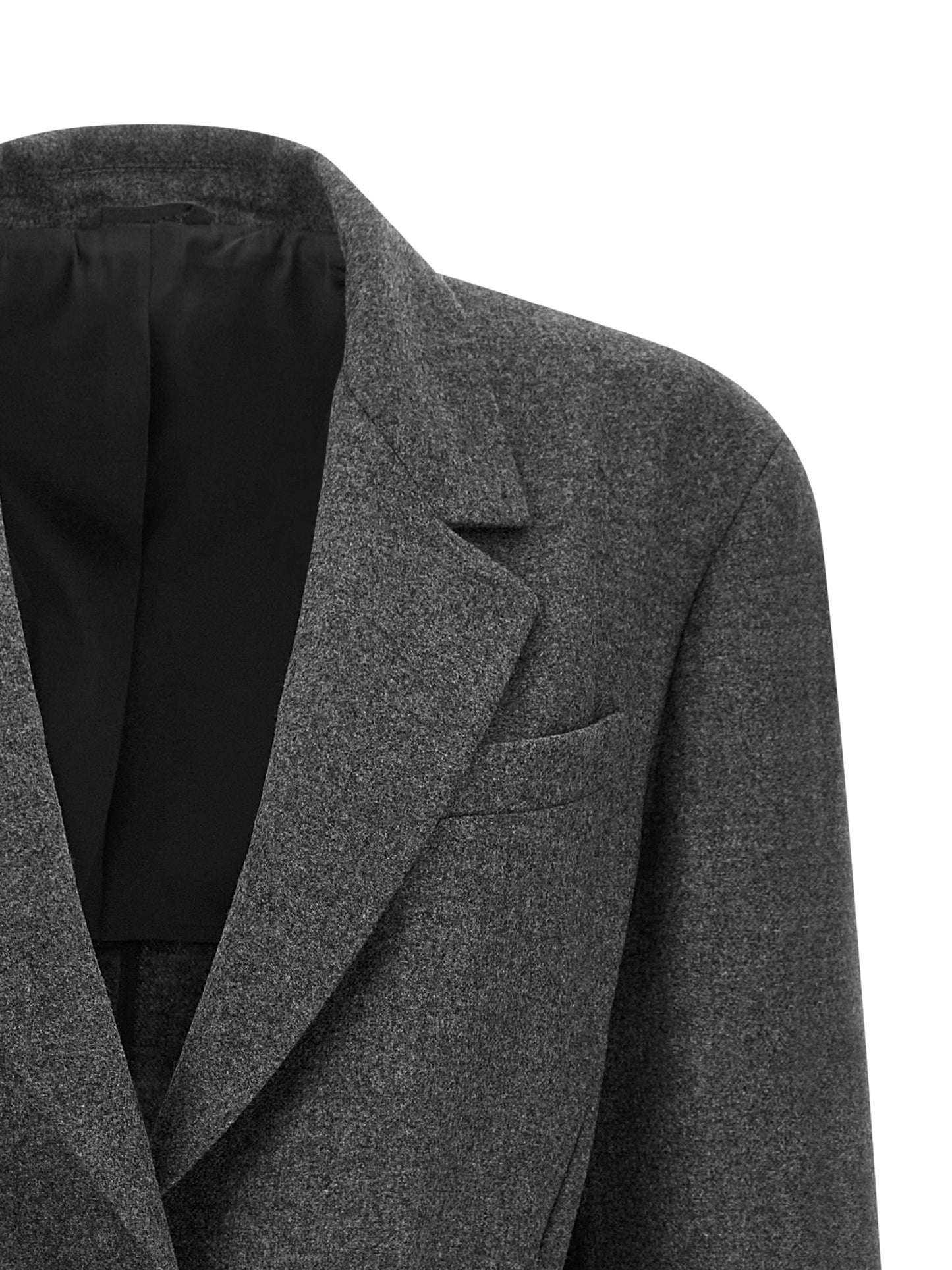 Blazer by Brunello Cucinelli for women in silk cashmere virgin wool gray & horn features an sartorial silhouette, showcasing a sophisticated and sartorial for a truly sartorial finish.