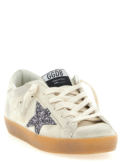 Golden Goose Star Women's Fashion Nylon Poly Cotton Suede Leather Sneakers - White Print