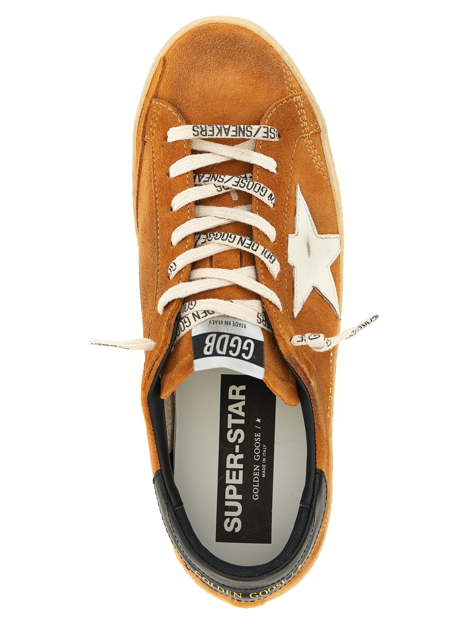 Sneakers by Golden Goose for men in cowhide suede leather orange & signature features an timeless silhouette from the Star Men's Low Top Cowhide Suede Leather Sneakers collection, showcasing a signature low-top style with an timeless finish.
