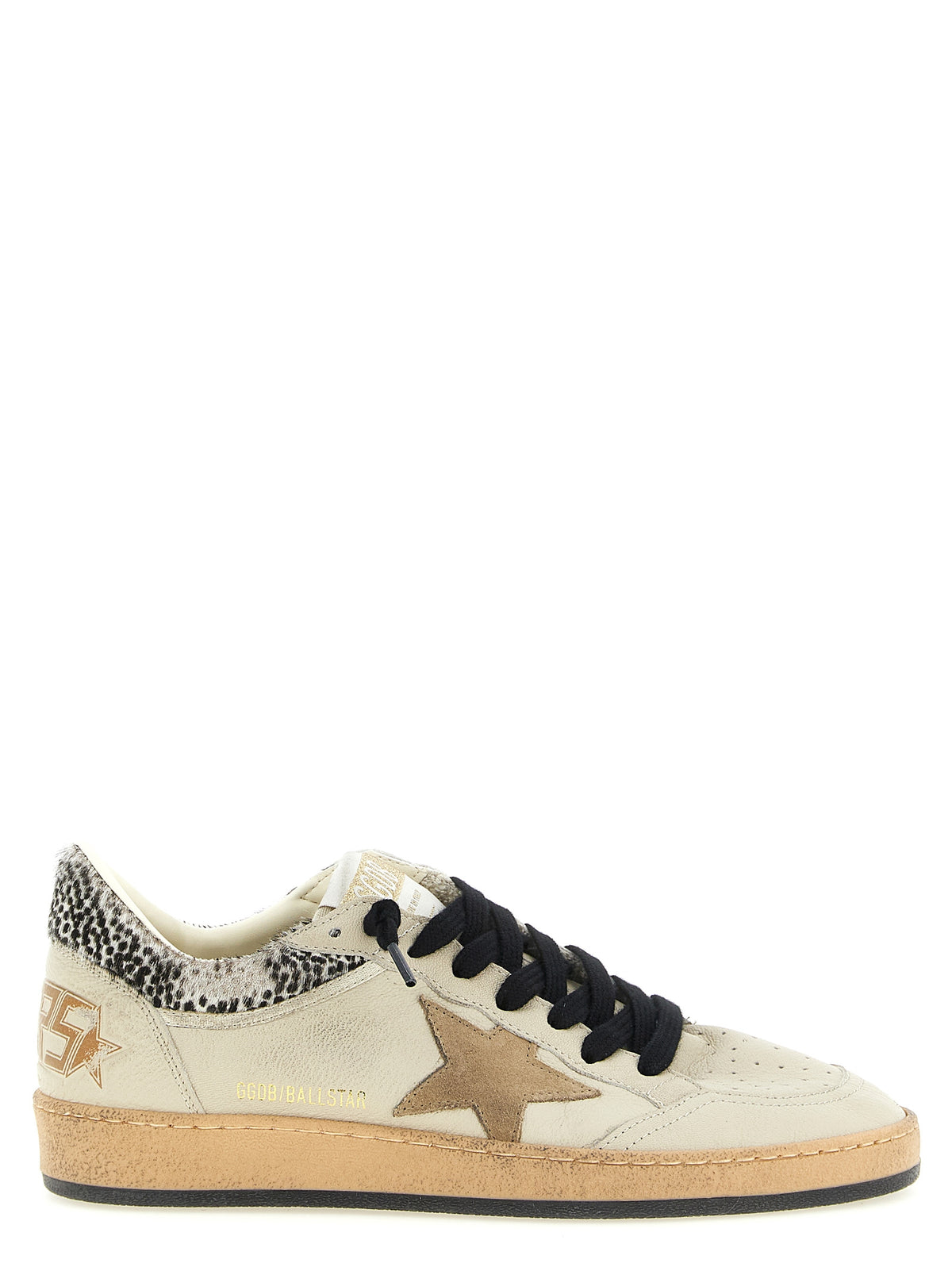 Golden Goose Pony Punch Star Women's Low Top Nappa & Suede Goatskin Leather Sneakers - Animal Beige Print