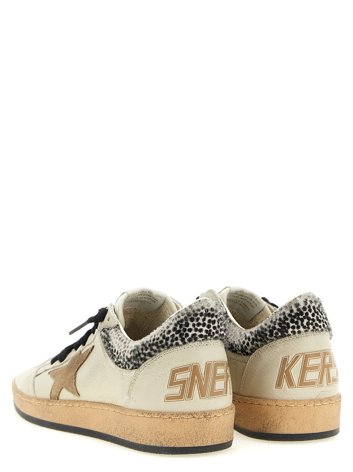 Golden Goose Pony Punch Star Women's Low Top Nappa & Suede Goatskin Leather Sneakers - Animal Beige Print