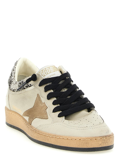 Golden Goose Pony Punch Star Women's Low Top Nappa & Suede Goatskin Leather Sneakers - Animal Beige Print