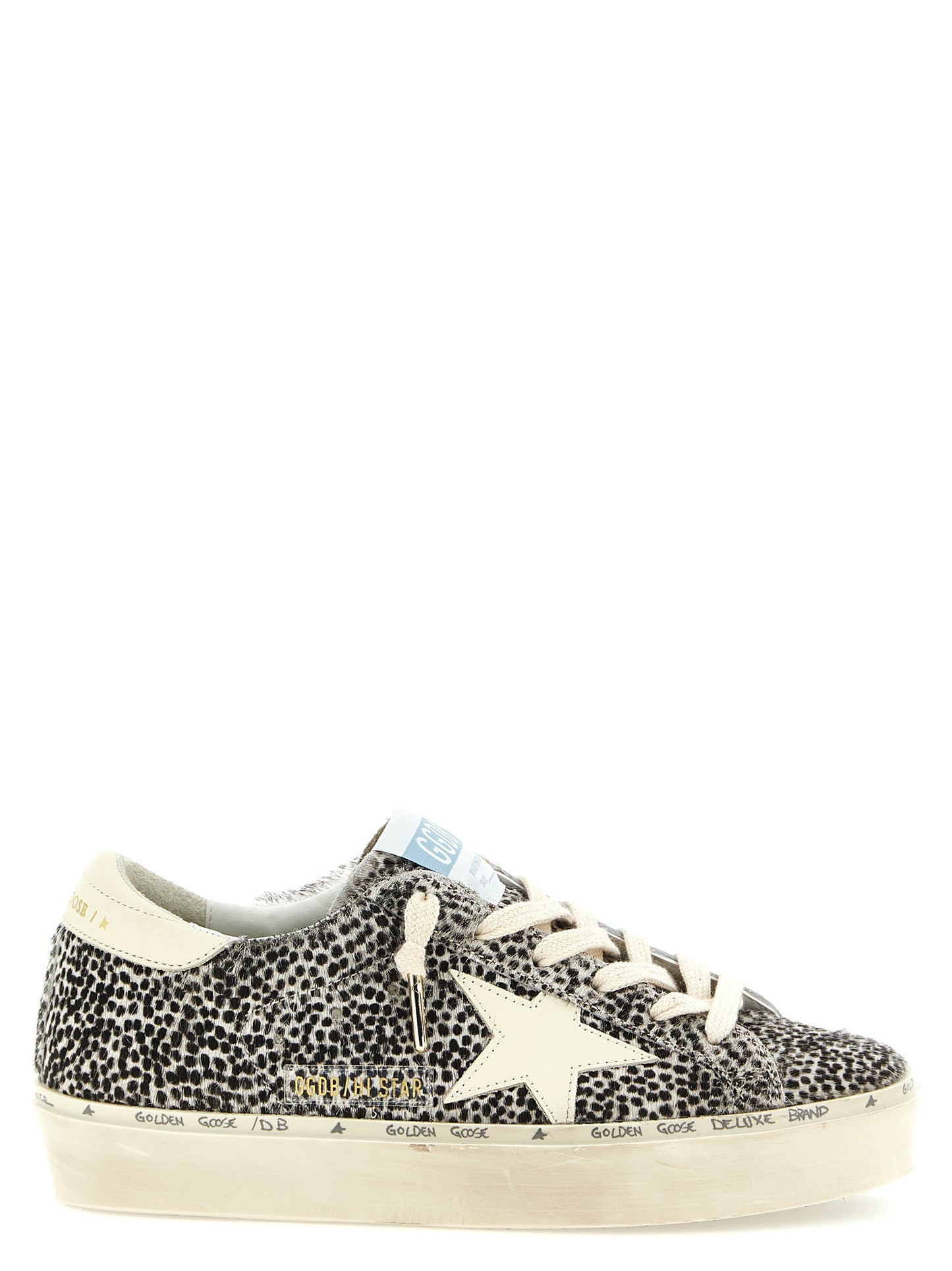 Sneakers by Golden Goose for women in cowhide leather bicolour, animal, black, white & print features an timeless silhouette from the Pony Star Women's Fashion Cowhide Leather Sneakers collection, showcasing a signature fashion style with an timeless finish.