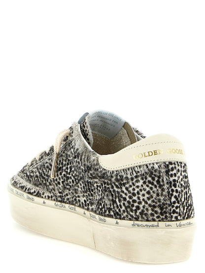 Sneakers by Golden Goose for women in cowhide leather bicolour, animal, black, white & print features a chic design, perfectly showcasing the chic fashion style of this Pony Star Women's Fashion Cowhide Leather Sneakers.
