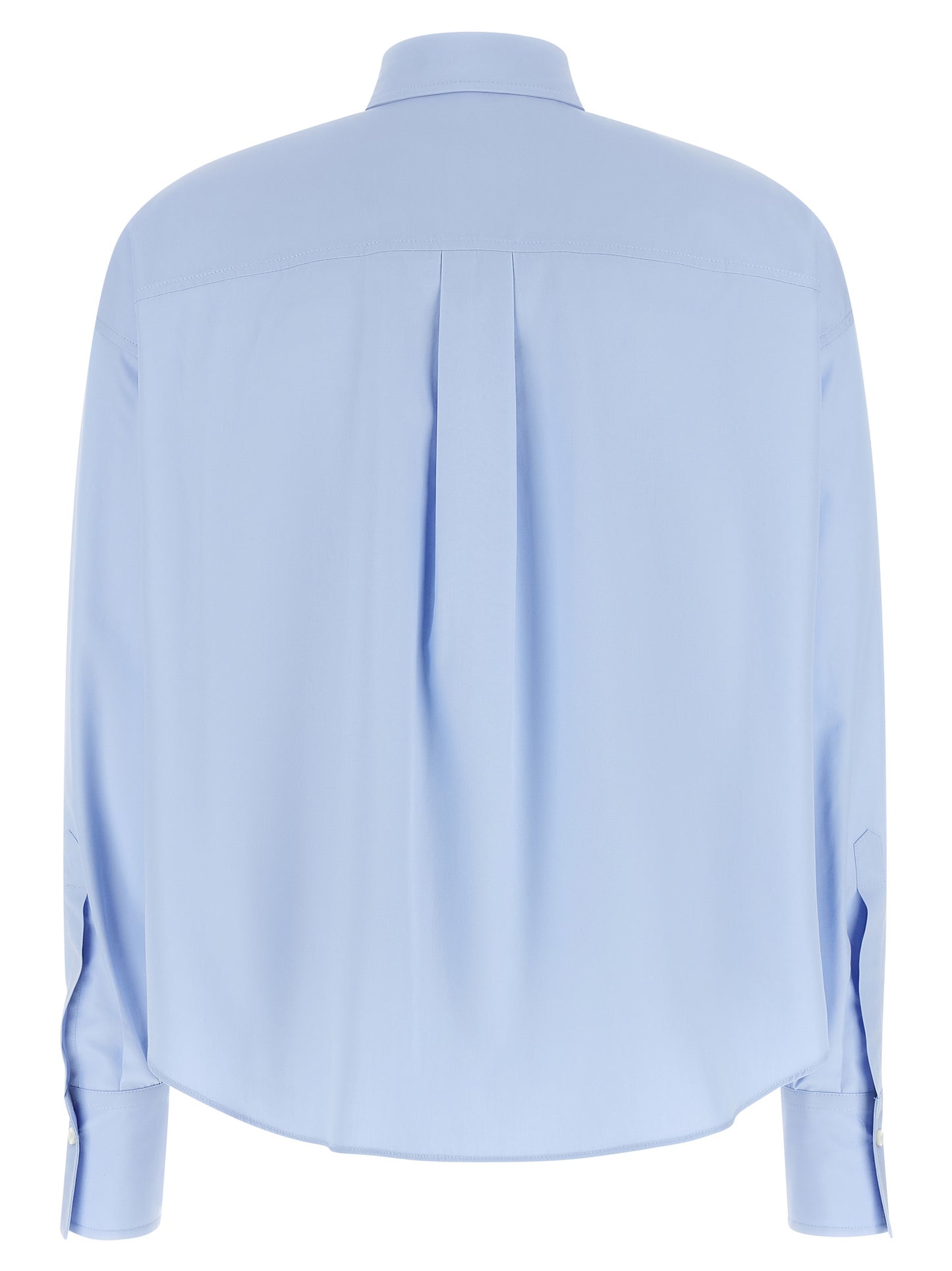 Blouse by Brunello Cucinelli for women in cotton light-blue & signature, featuring a nuanced and nuanced for a sophisticated finish.