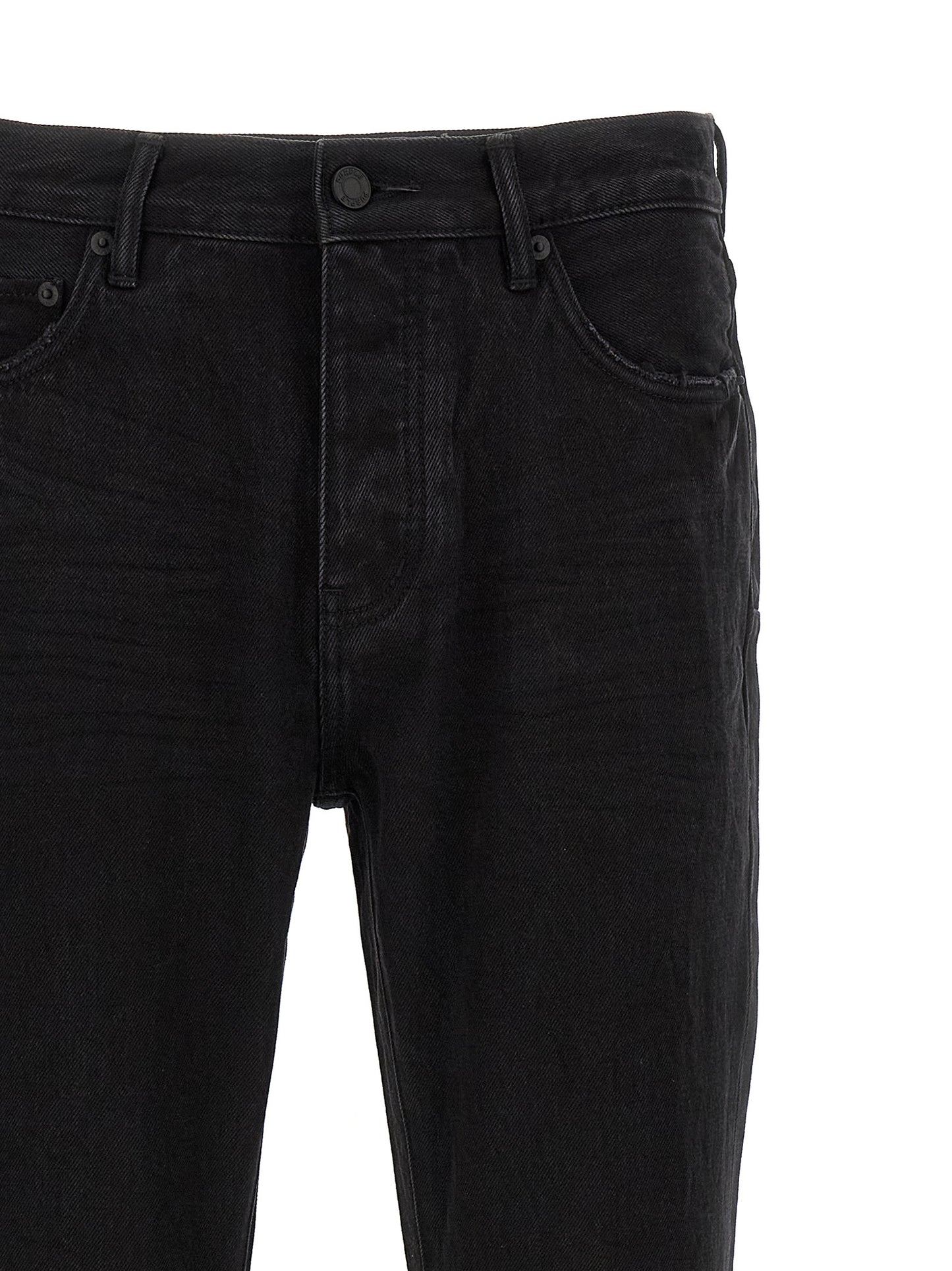 Jeans by PURPLE for men in denim cotton black & purple features a polished silhouette with a polished flared, reaching a polished long and finished with a polished mid rise.