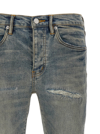 Jeans by PURPLE for men in stretch denim cotton light-blue, purple & signature features an sophisticated low rise and slim with a precise long, creating a sophisticated and sophisticated silhouette.