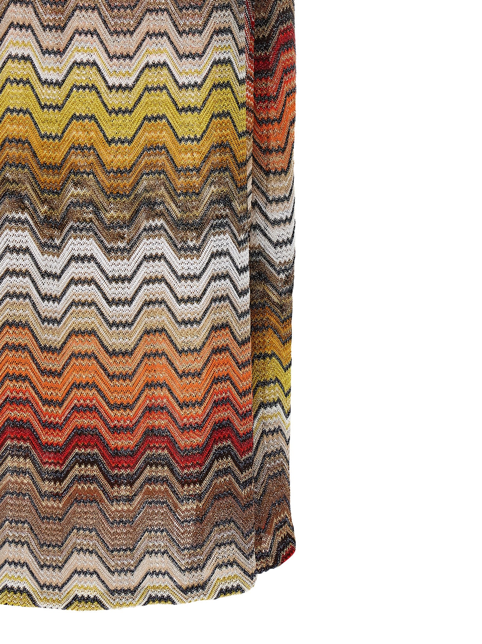 Dress by Missoni for women in viscose multicolor & patterned features an sultry silhouette defined by a and , falling to an sultry long for a sultry look.
