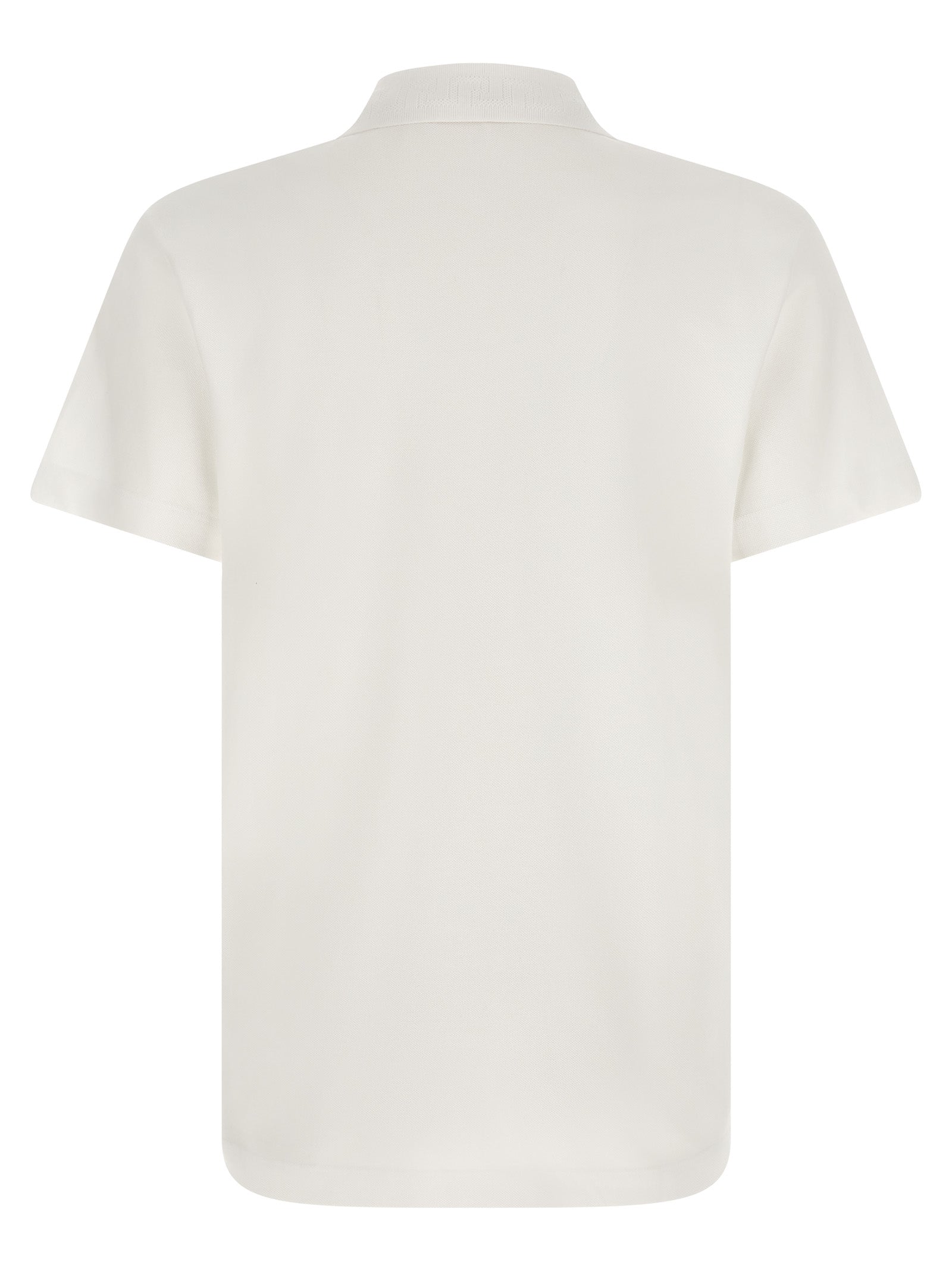 Polo Shirt by Versace for men in cotton white & jacquard presents a distinguished silhouette, showcasing a sophisticated and distinguished for a truly distinguished finish.