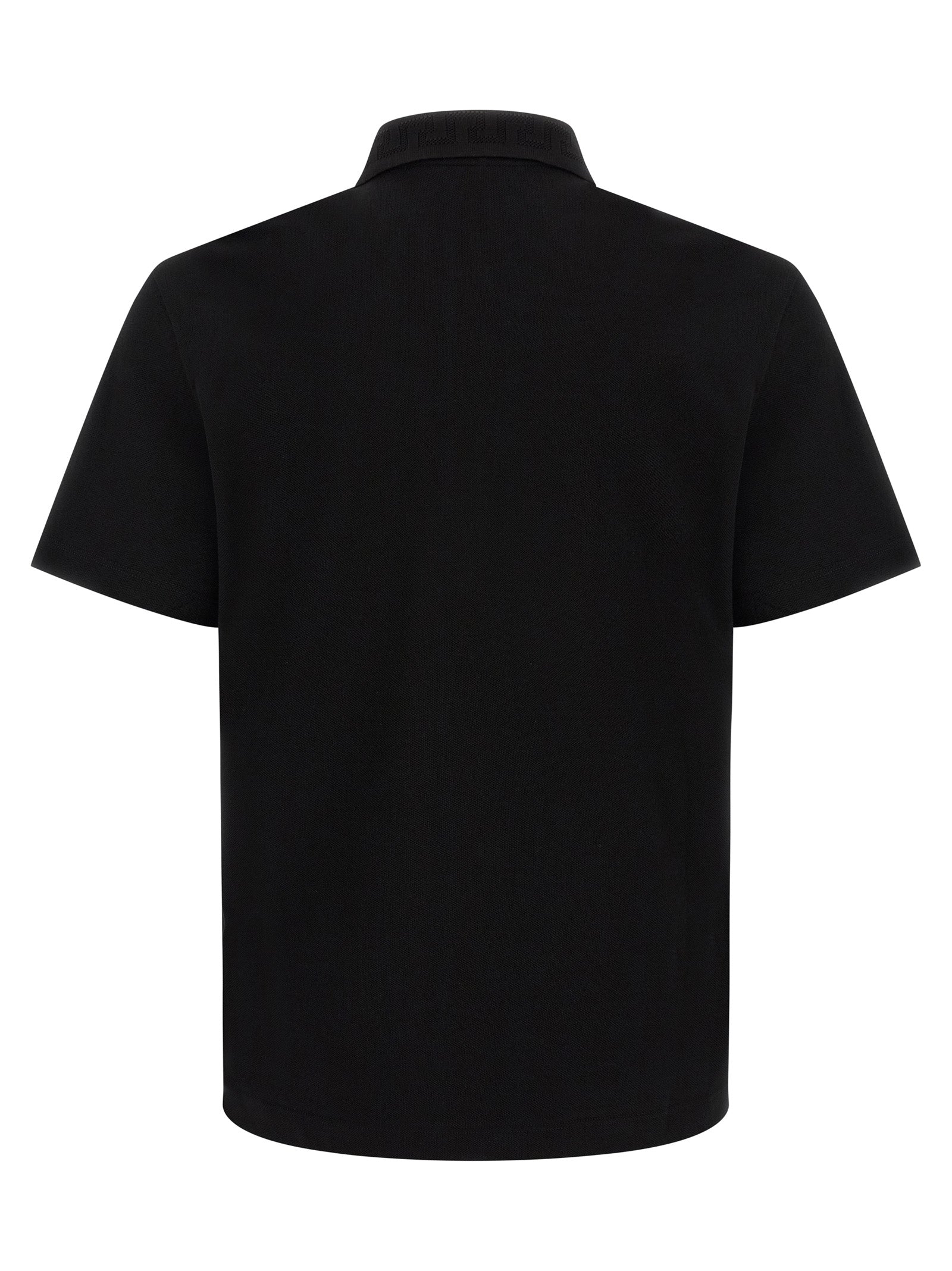 Polo Shirt by Versace for men in cotton black & jacquard presents a crisp silhouette, artfully detailed with a crisp and crisp .