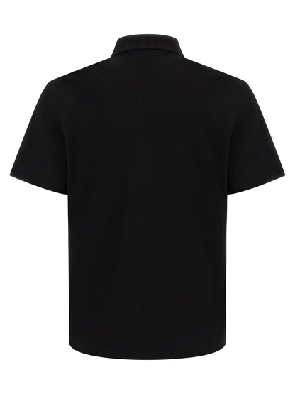 Polo Shirt by Versace for men in cotton black & jacquard presents a crisp silhouette, artfully detailed with a crisp and crisp .