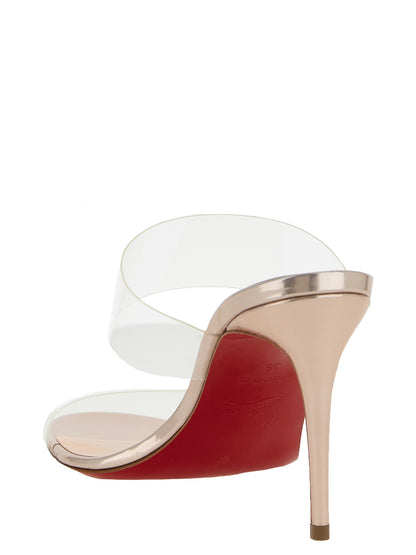 Stiletto Mules Sandals by Christian Louboutin for women in tu polyurethane & calfskin leather multicolor, pink & transparent features an effortlessly chic silhouette from the Women's TU Polyurethane & Calfskin Leather Stiletto Mules Sandals collection, showcasing a effortlessly chic stiletto and elegant .