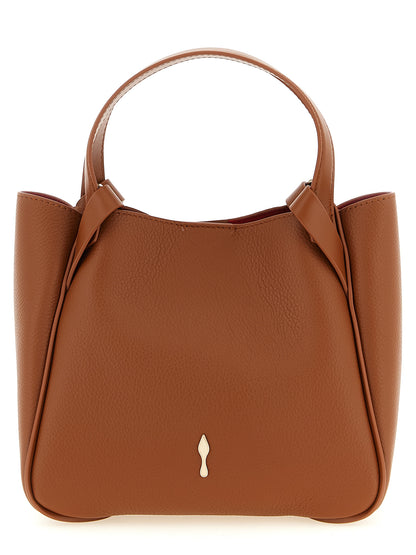 Mini Shopper Tote Bag by Christian Louboutin for women in bos taurus calfskin leather brown & red features a urban sophisticate Bettina Bos Taurus Calfskin Leather Mini Shopper Tote Bag design with a secure magnetic, ample , and versatile shoulder-strap, adjustable-strap & handle for a urban sophisticate finish.
