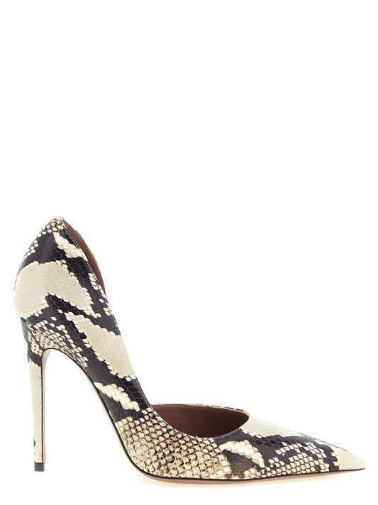 High-Heel Stiletto Pumps Heels by Paris Texas for women in bos taurus calfskin python leather beige features an captivating silhouette, showcasing the elegant Vera Women's Bos Taurus Calfskin Python Leather High-Heel Stiletto Pumps Heels design with a stiletto high-heel and a sophisticated .