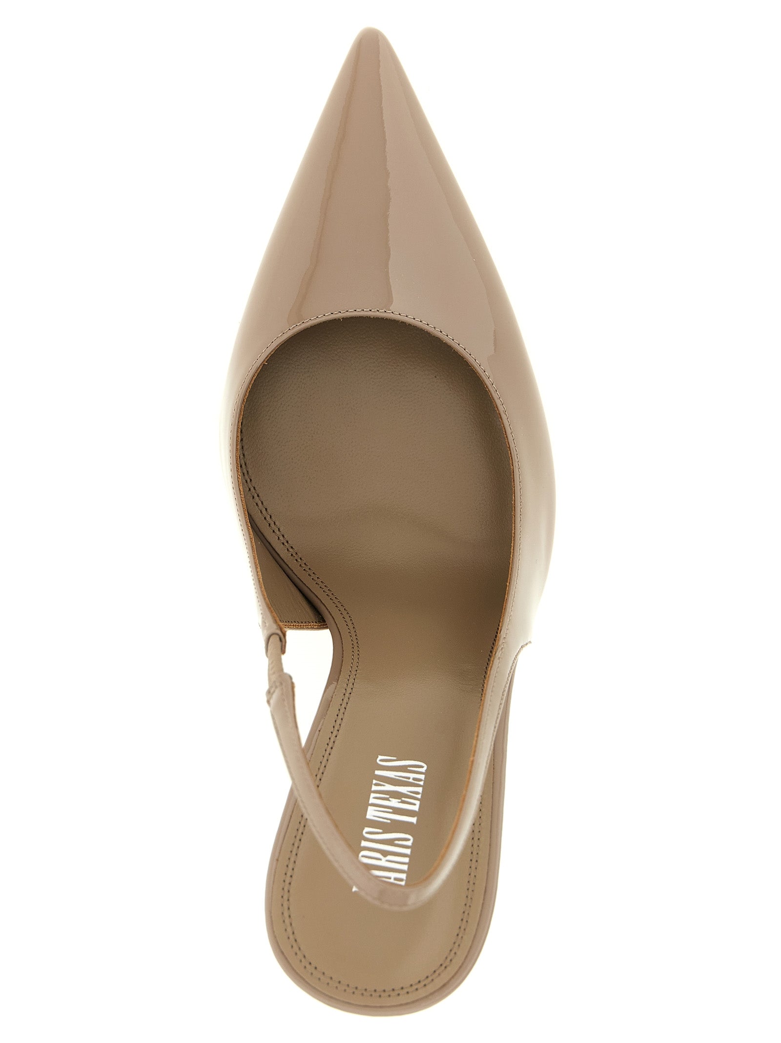 High-Heel Stiletto Slingback Pumps Heels by Paris Texas for women in bos taurus patent calfskin leather and beige showcases a effortlessly elegant silhouette as Lidia Women's Bos Taurus Patent Calfskin Leather High-Heel Stiletto Slingback Pumps Heels, featuring a effortlessly elegant stiletto high-heel and a effortlessly elegant for an elegant look.