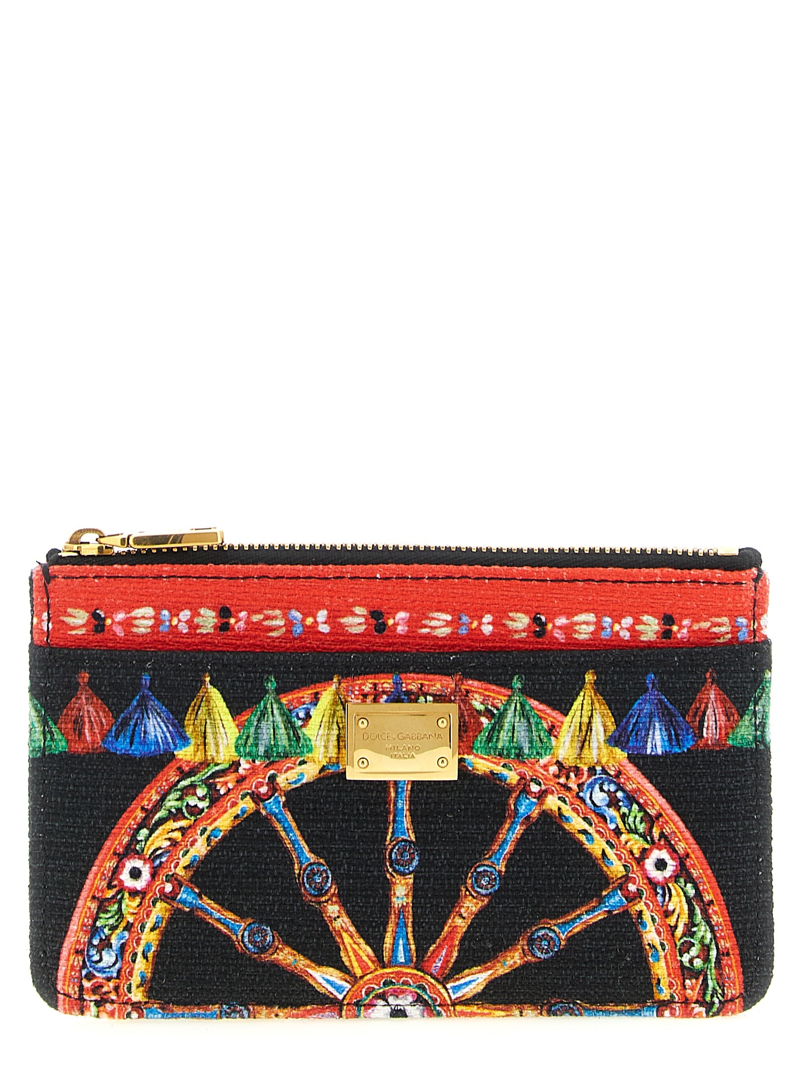 Cardholder Card Case by Dolce & Gabbana for women in stretch cotton linen & leather multicolor, signature & print features a refined silhouette, showcasing the elegant lines of the Stretch Cotton Linen & Leather Cardholder Card Case alongside premium card-organization for a refined finish.