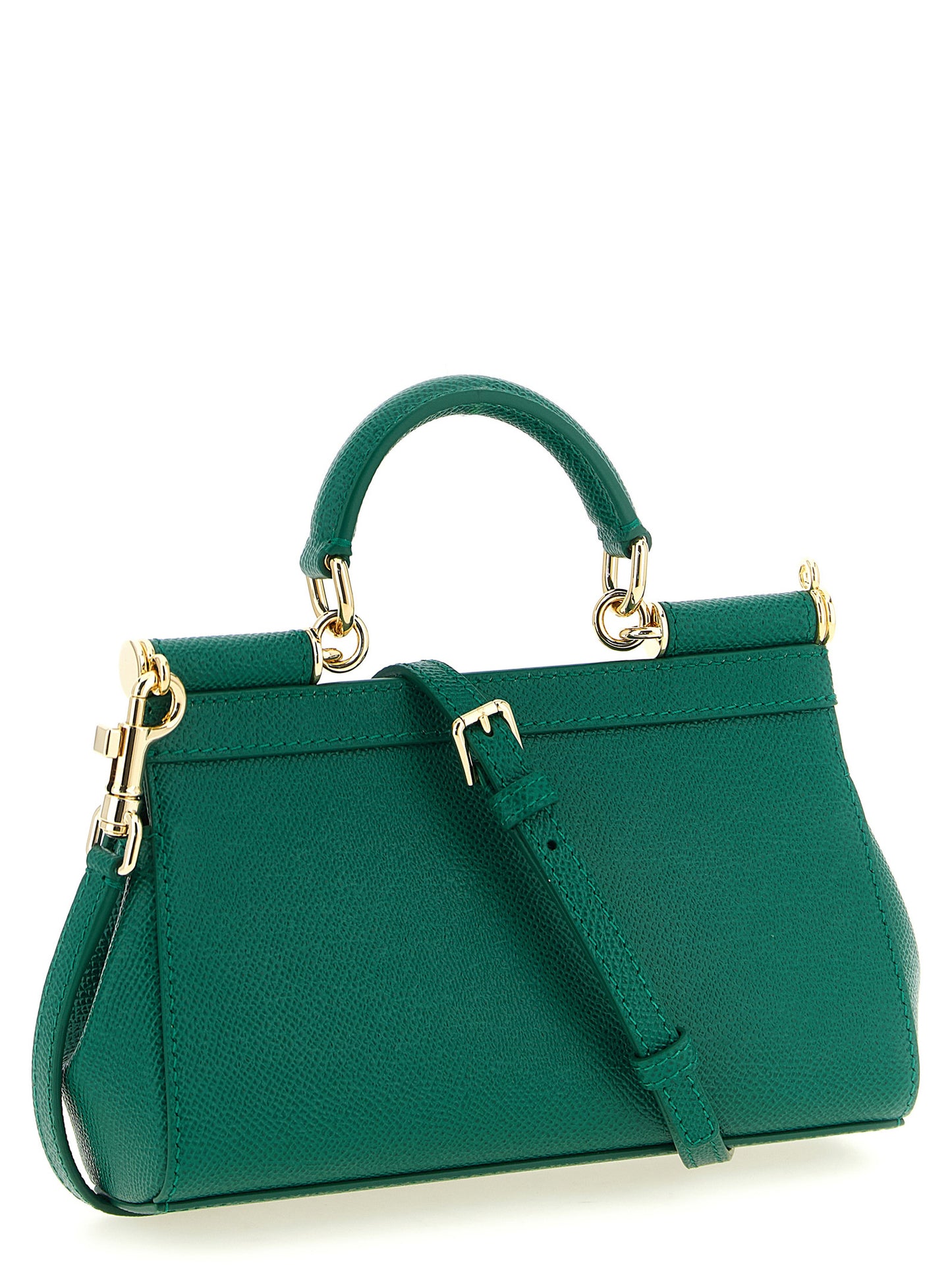 Mini Flap Handbag by Dolce & Gabbana for women in calfskin leather bicolour, green & signature features a exquisite silhouette, showcasing a secure snap & flap and exquisite with versatile shoulder-strap, adjustable-strap & handle for a exquisite finish.