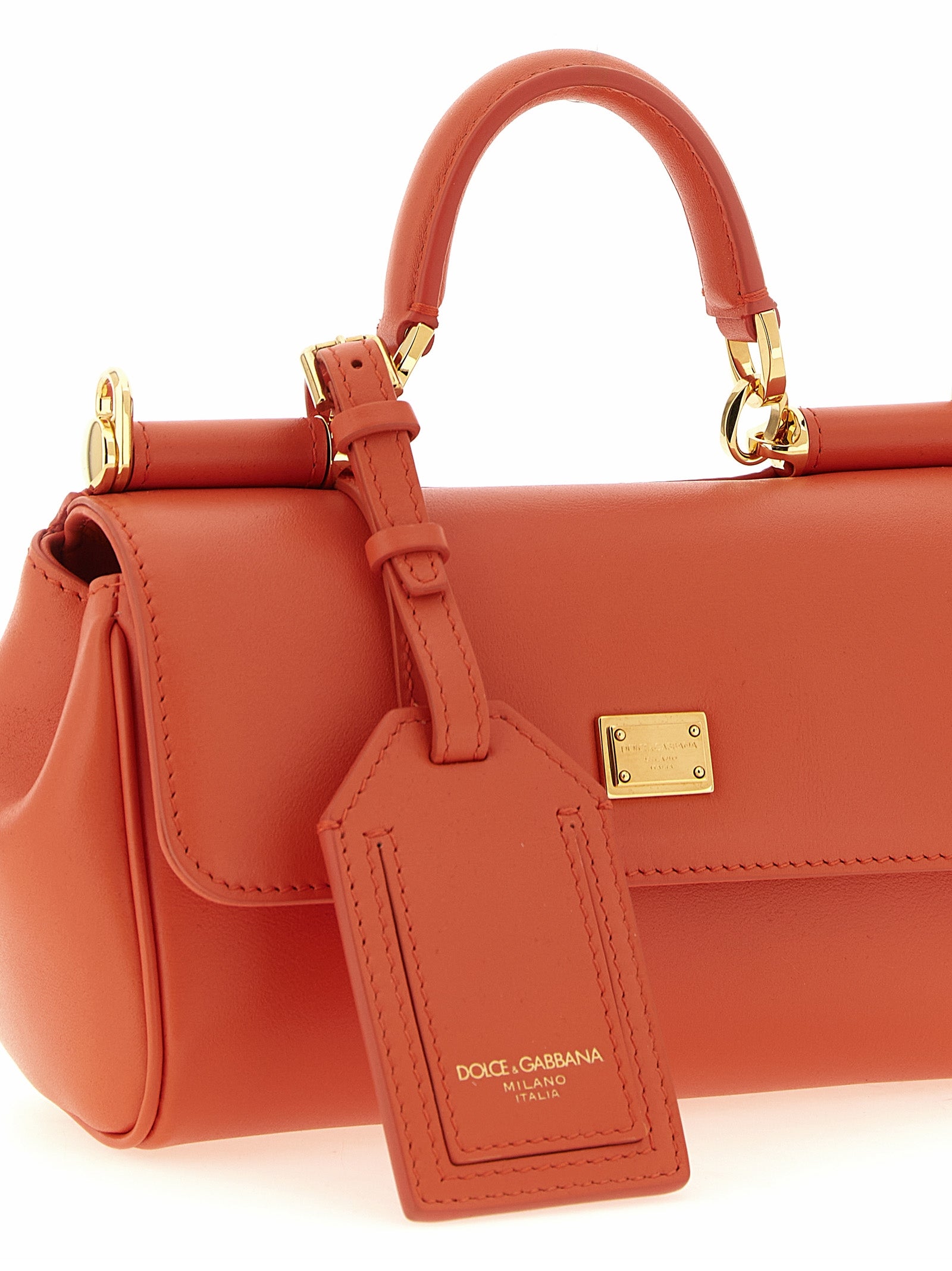 Mini Flap Handbag by Dolce & Gabbana for women in pvc & bos taurus suede calf leather orange presents a ornamental silhouette, showcasing a secure flap, ample , and versatile for a ornamental finish.