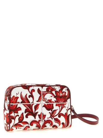 Handbag by Dolce & Gabbana for unisex in calfskin leather cotton & palladium multicolor, palladium, red & print presents a ornamental silhouette, showcasing a secure , ample , and versatile handle for a ornamental finish.