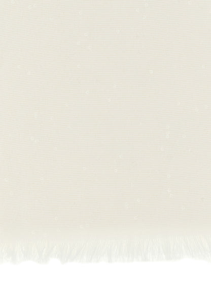 Scarf by Brunello Cucinelli for women in silk cashmere & sequins white presents a effortlessly chic silhouette, artfully capturing the essence of the effortlessly chic Silk Cashmere & Sequins Scarf design for a sophisticated look.