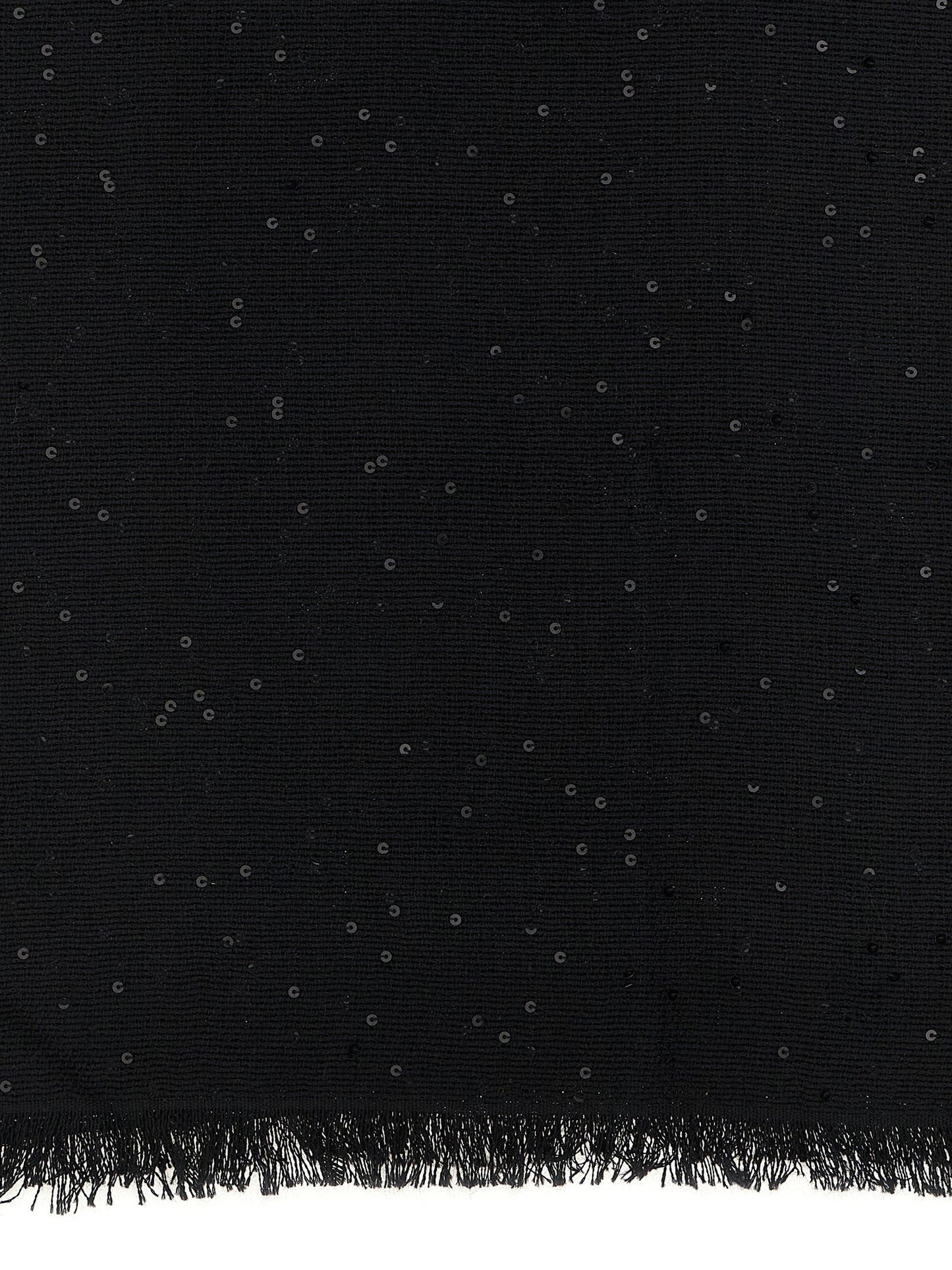Scarf by Brunello Cucinelli for women in silk cashmere & sequins black showcases a eye catching silhouette, artfully capturing the essence of the eye catching Silk Cashmere & Sequins Scarf design for a sophisticated look.