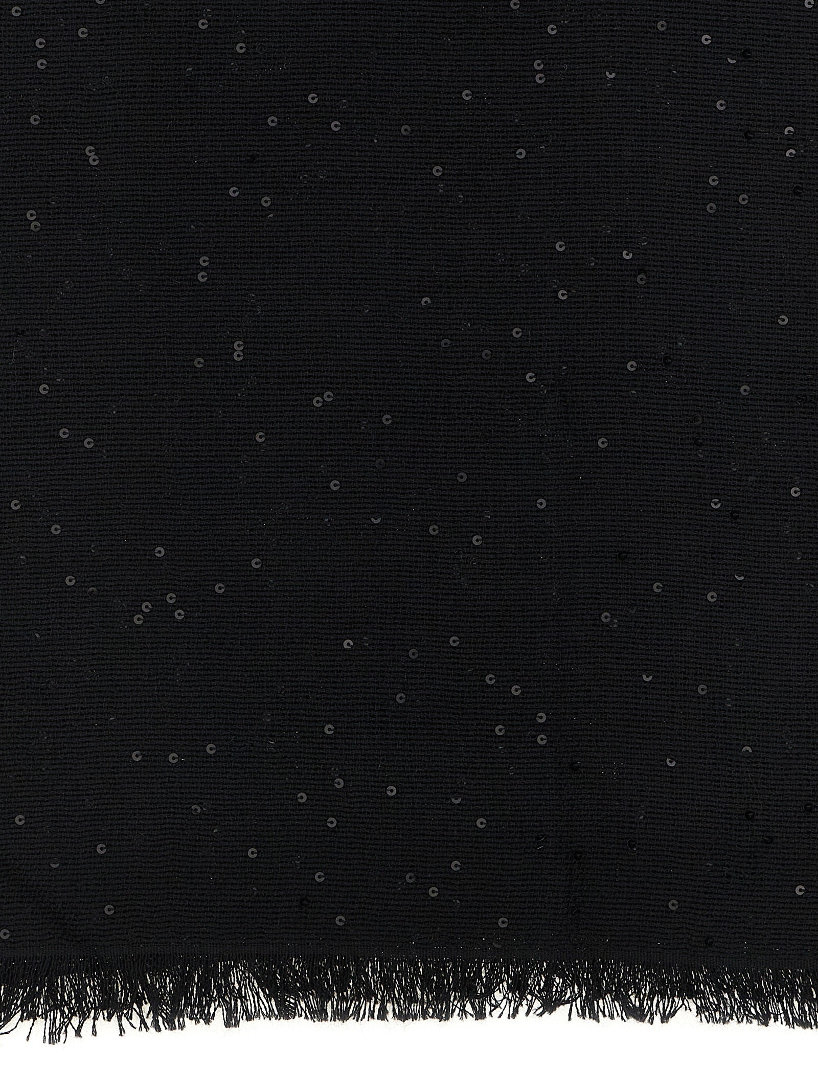Scarf by Brunello Cucinelli for women in silk cashmere & sequins black showcases a eye catching silhouette, artfully capturing the essence of the eye catching Silk Cashmere & Sequins Scarf design for a sophisticated look.