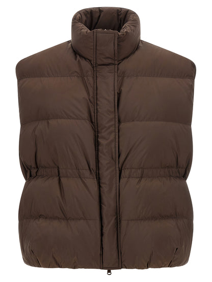 Vest by Brunello Cucinelli for women in plush polyester brown features a chic silhouette, expertly detailed with a refined and premium pockets & insulated for a truly chic look.