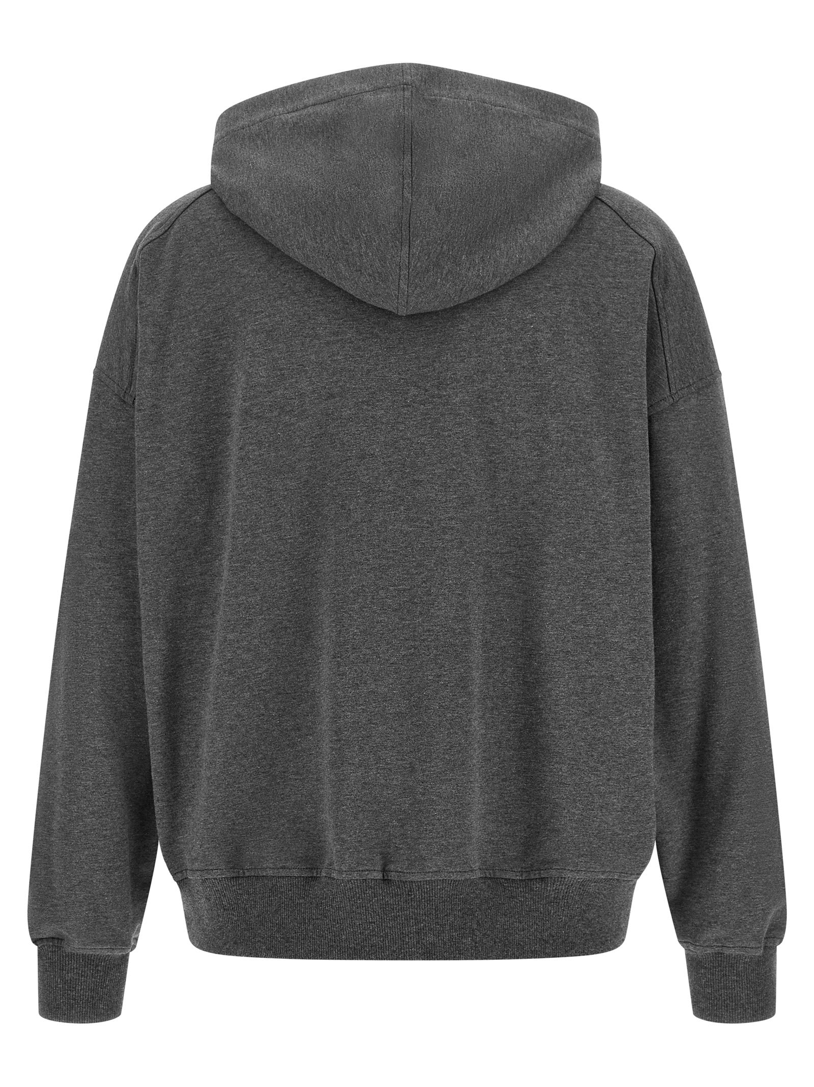 Sweatshirt Hoodie by Brunello Cucinelli for women in stretch cotton gray features an dramatic silhouette, showcasing a sophisticated hooded neckline and dramatic for a refined, modern aesthetic.