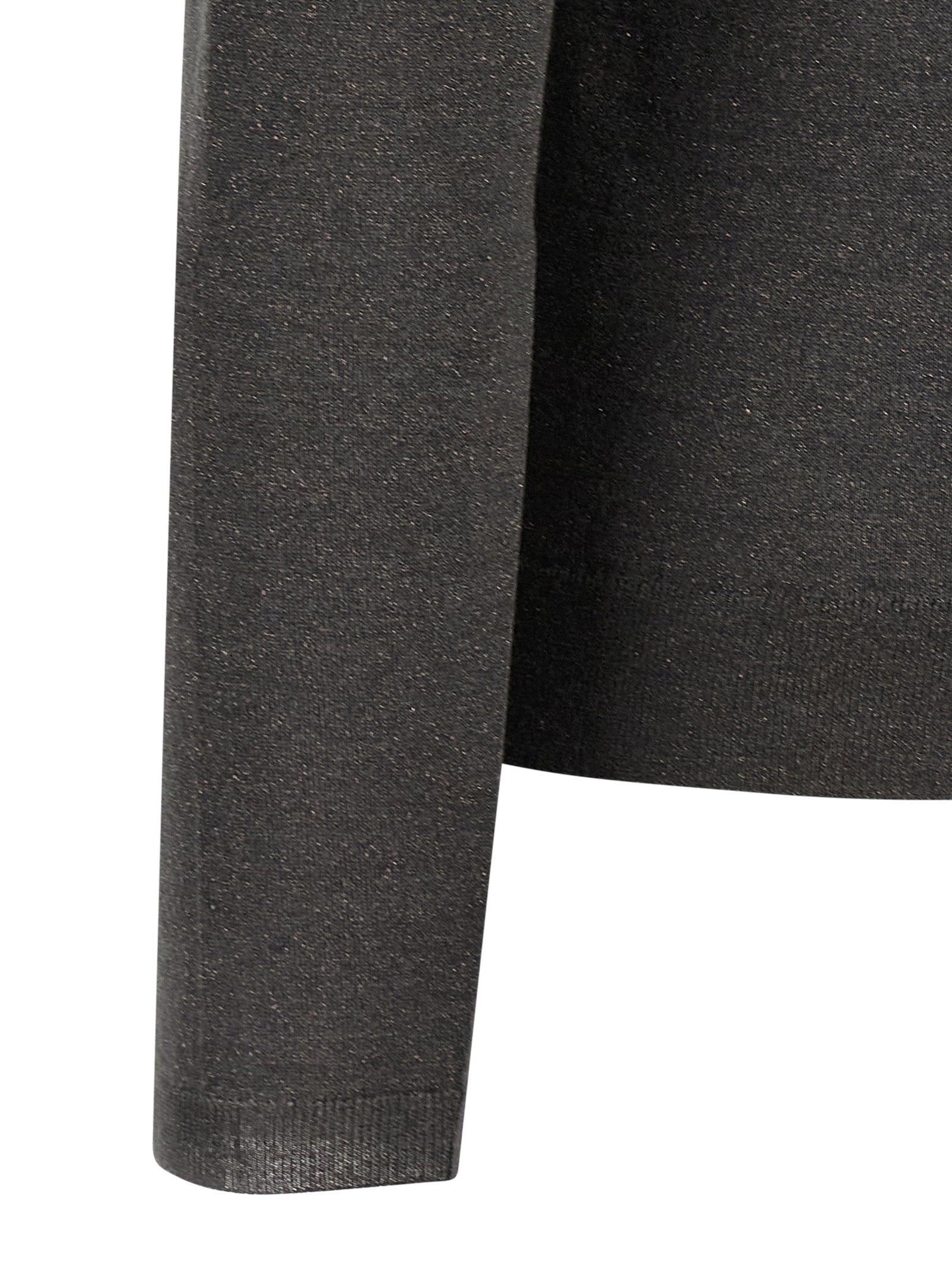 Cardigan by Brunello Cucinelli for women in nylon silk & cashmere gray features a dramatic silhouette, showcasing a sophisticated and dramatic detail for a timeless, premium look.