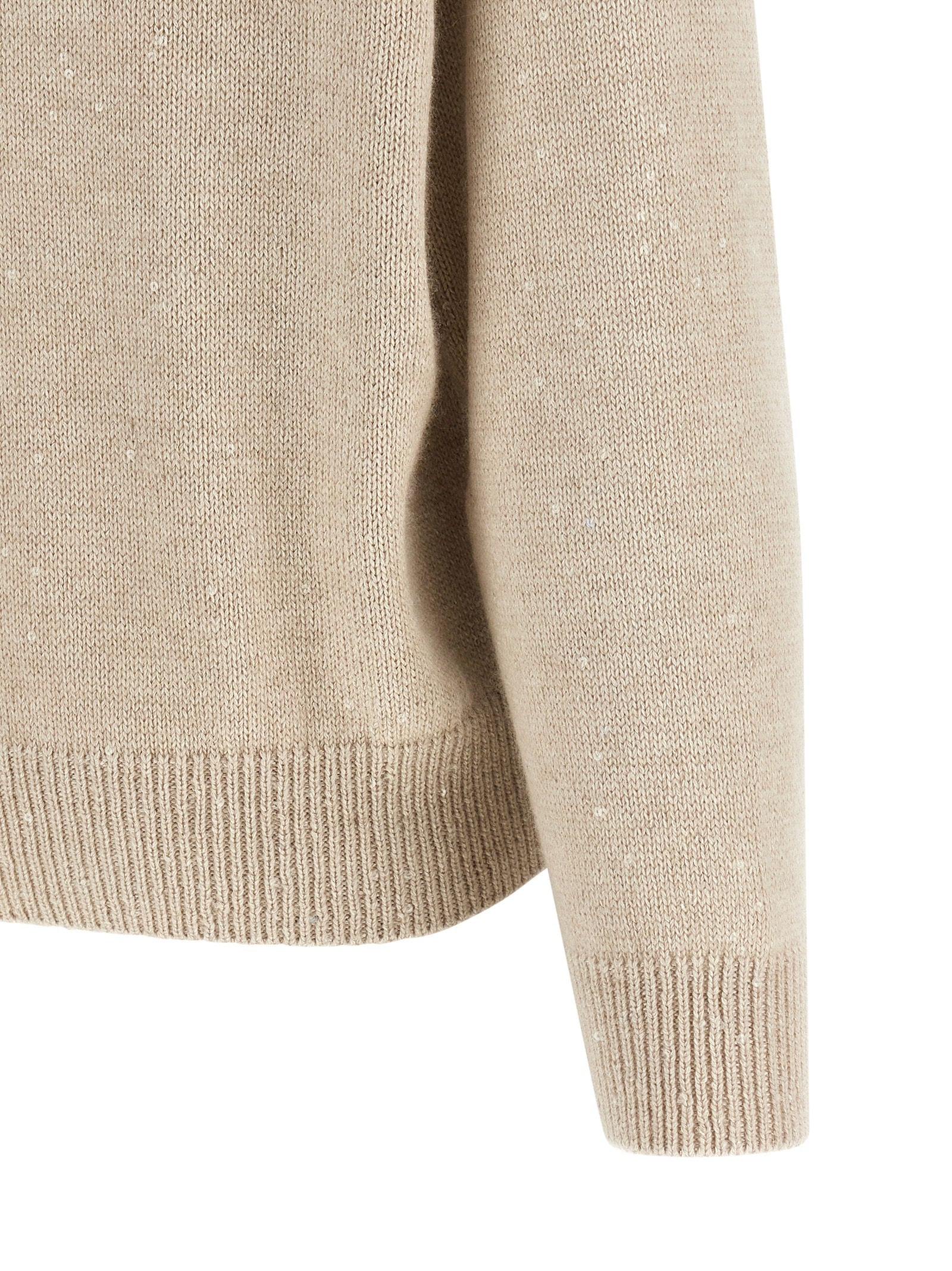 Cardigan by Brunello Cucinelli for women in silk cashmere & sequins beige features an crisp silhouette, showcasing a sophisticated and detail for a truly crisp finish.