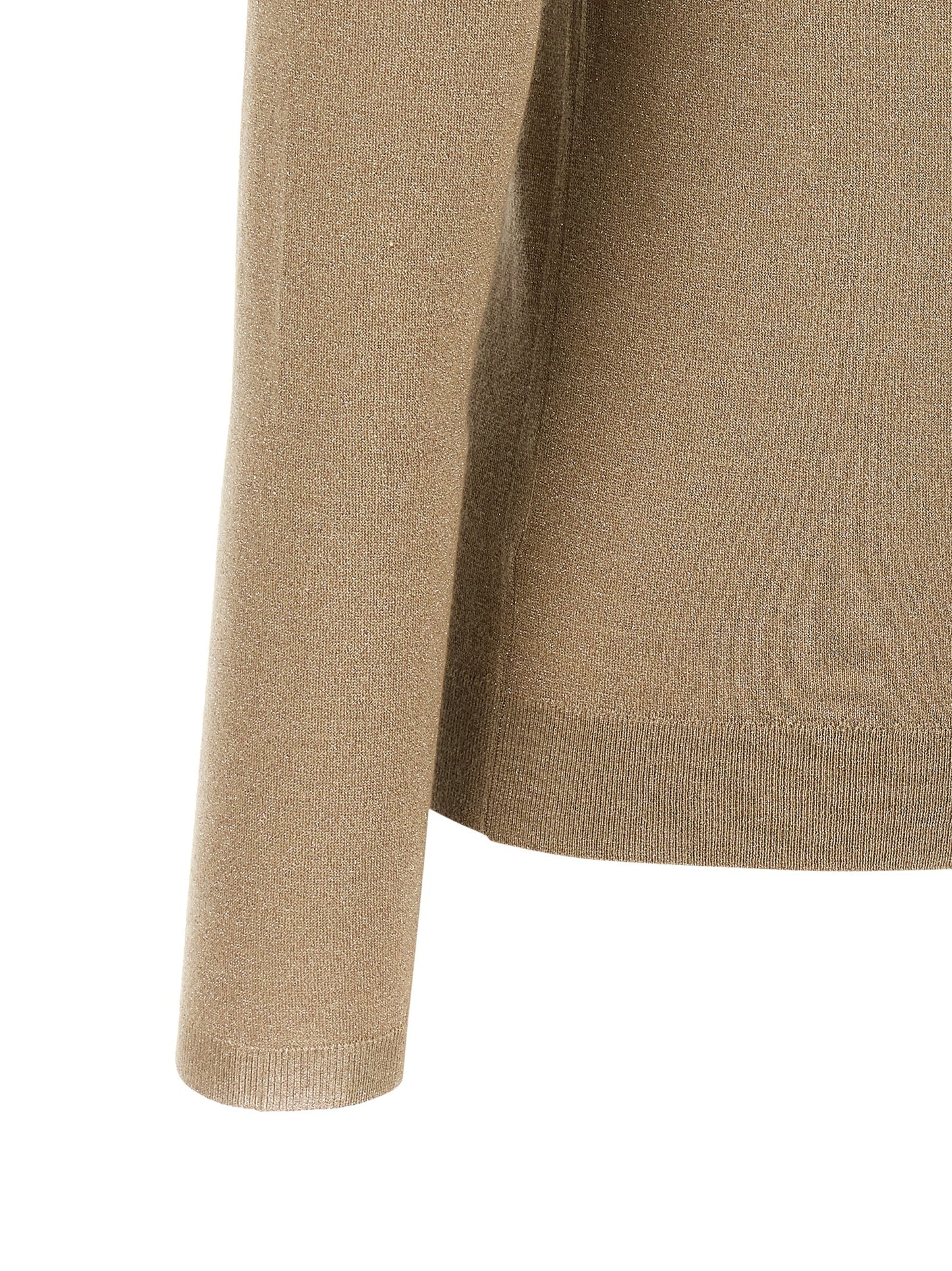 Cardigan by Brunello Cucinelli for women in silk cashmere & polyester beige showcases a luxurious silhouette, meticulously detailed with a sophisticated and for a refined finish.