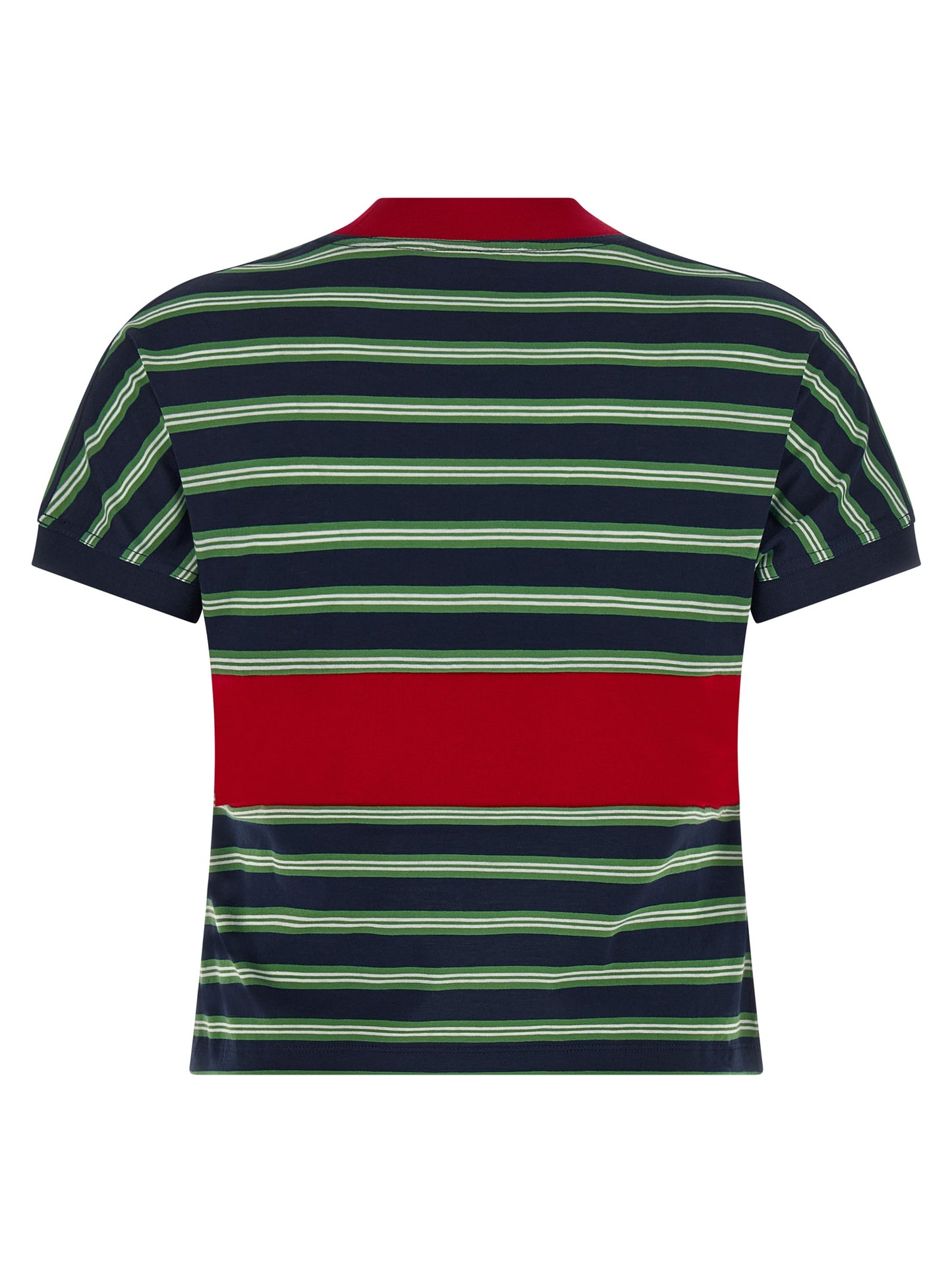 Versace Women's Crew Neck Cotton T-Shirt - Multicolor Striped