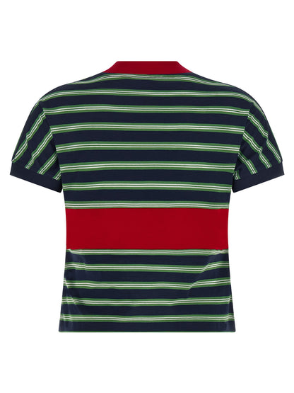 Versace Women's Crew Neck Cotton T-Shirt - Multicolor Striped