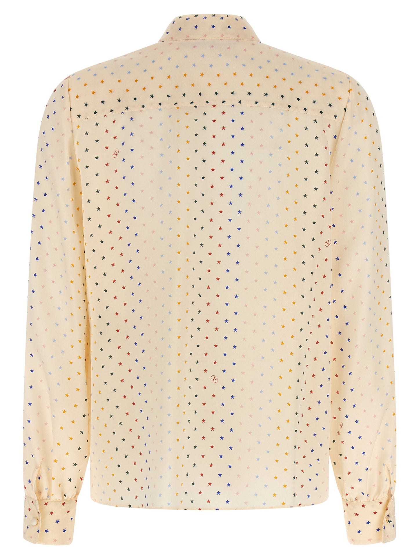Blouse by Valentino Garavani for women in silk multicolor, pink, patterned & print features an architectural silhouette with a refined and elegant for a architectural look.