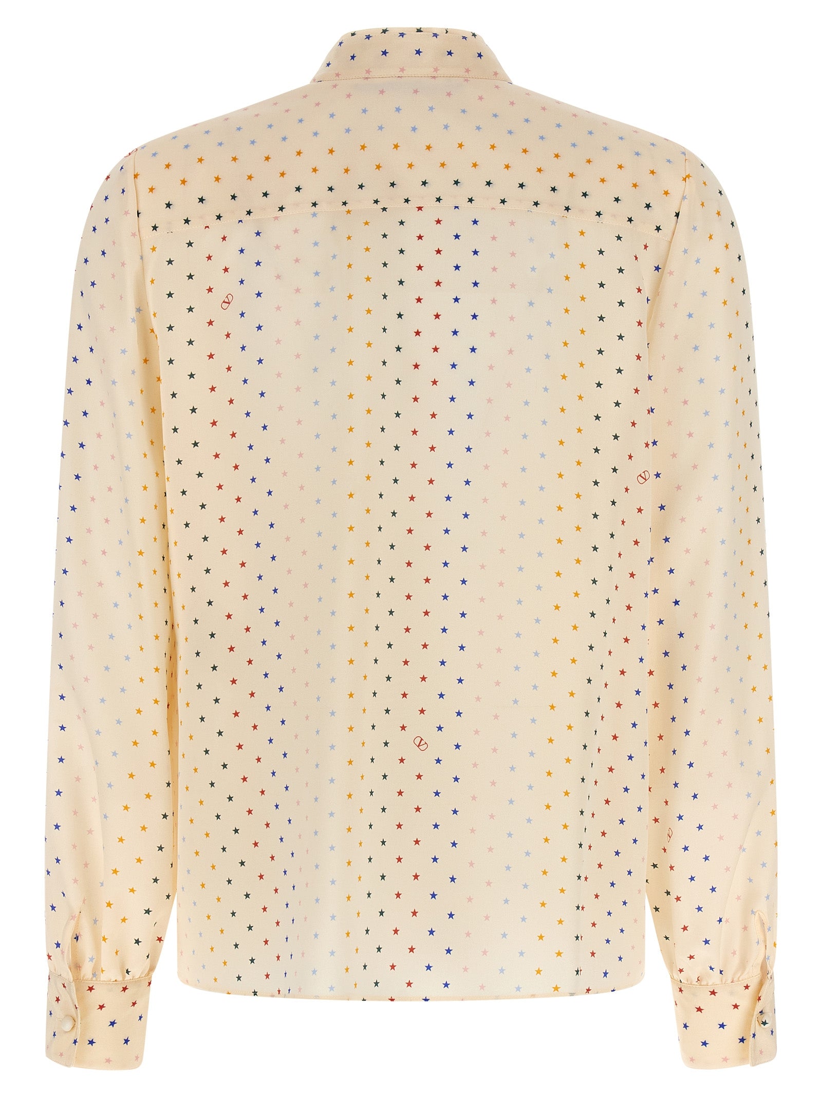 Blouse by Valentino Garavani for women in silk multicolor, pink, patterned & print features an architectural silhouette with a refined and elegant for a architectural look.